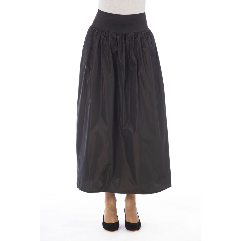 Alpha Studio Brown Polyester Women Skirt
