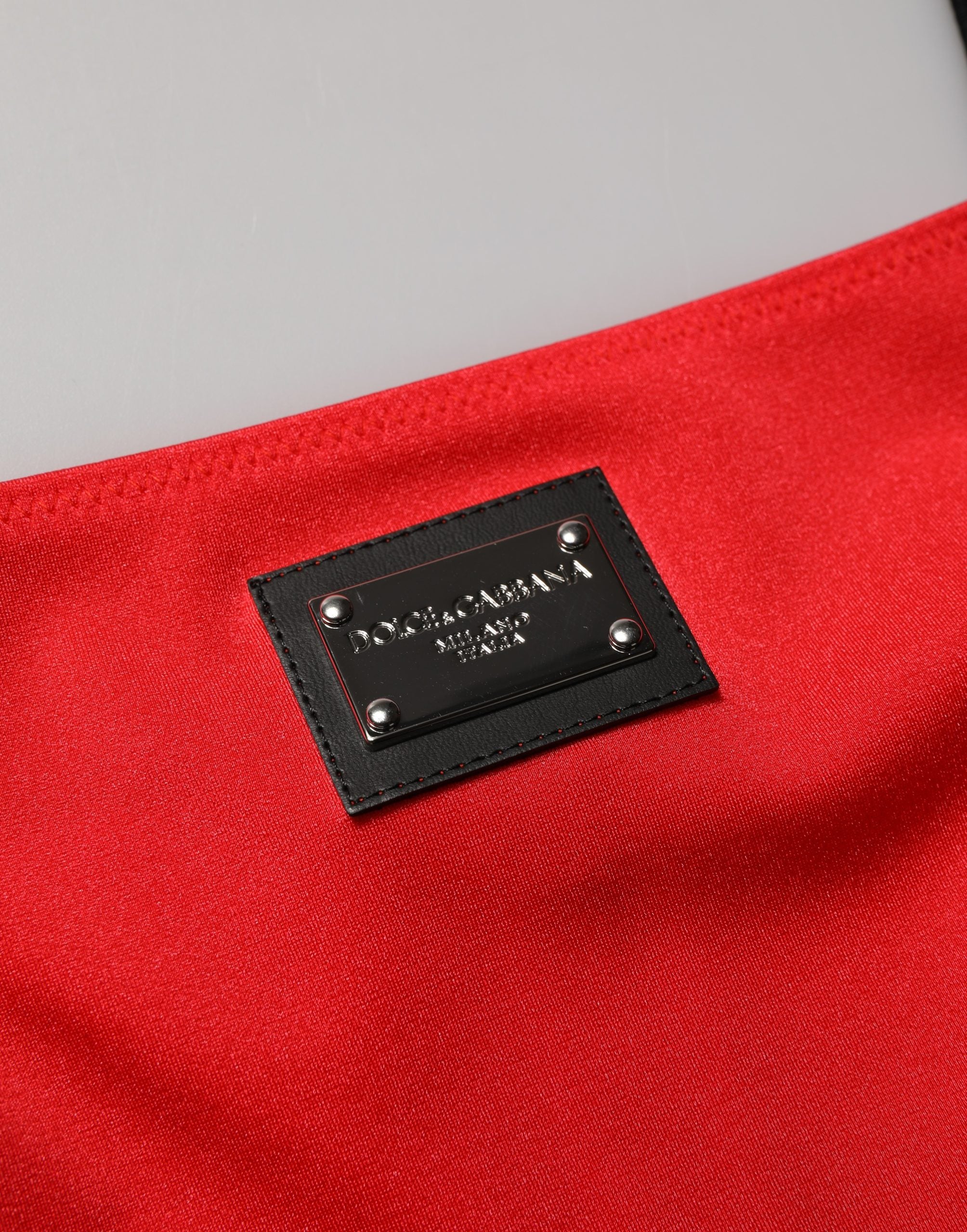 Dolce & Gabbana Red Nylon Blend Cady Sleeveless Mini Dress