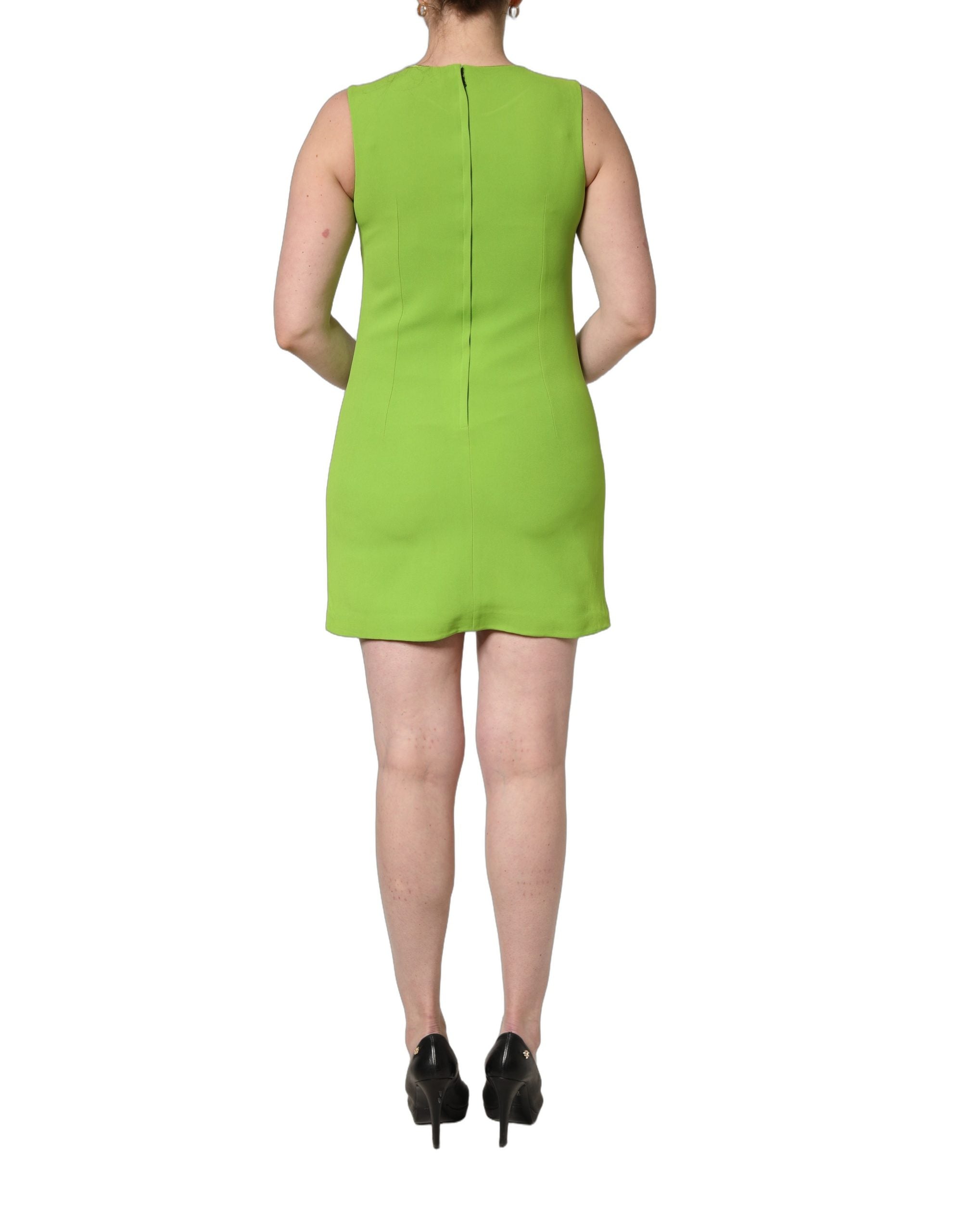 Dolce & Gabbana Green Viscose Sleeveless A-line Mini Dress