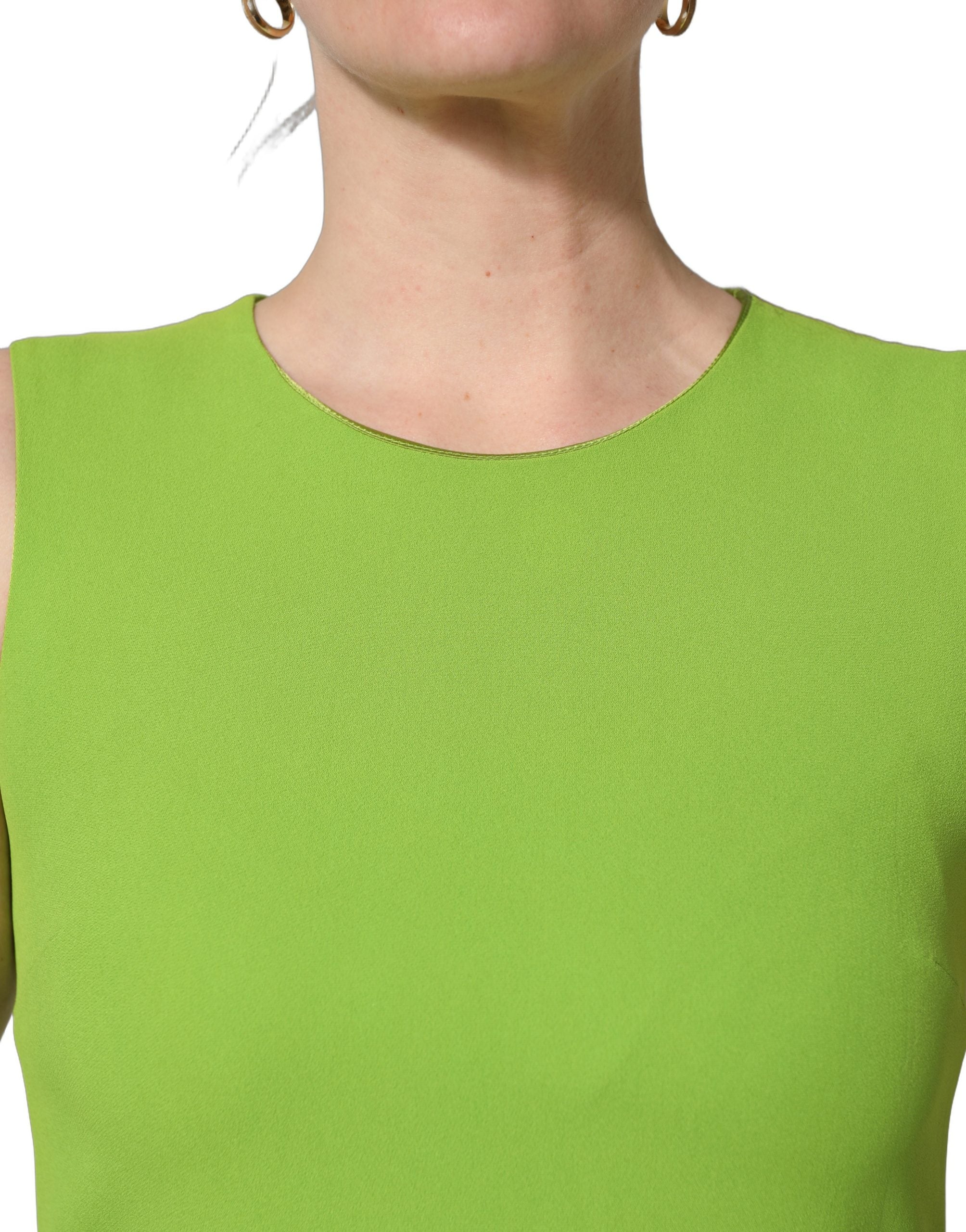 Dolce & Gabbana Green Viscose Sleeveless A-line Mini Dress