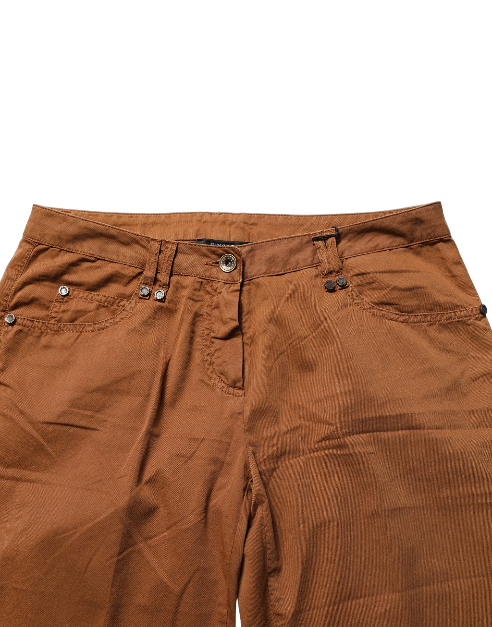 PLEIN SUD Brown Cotton Mid Waist Skinny Chino Pants