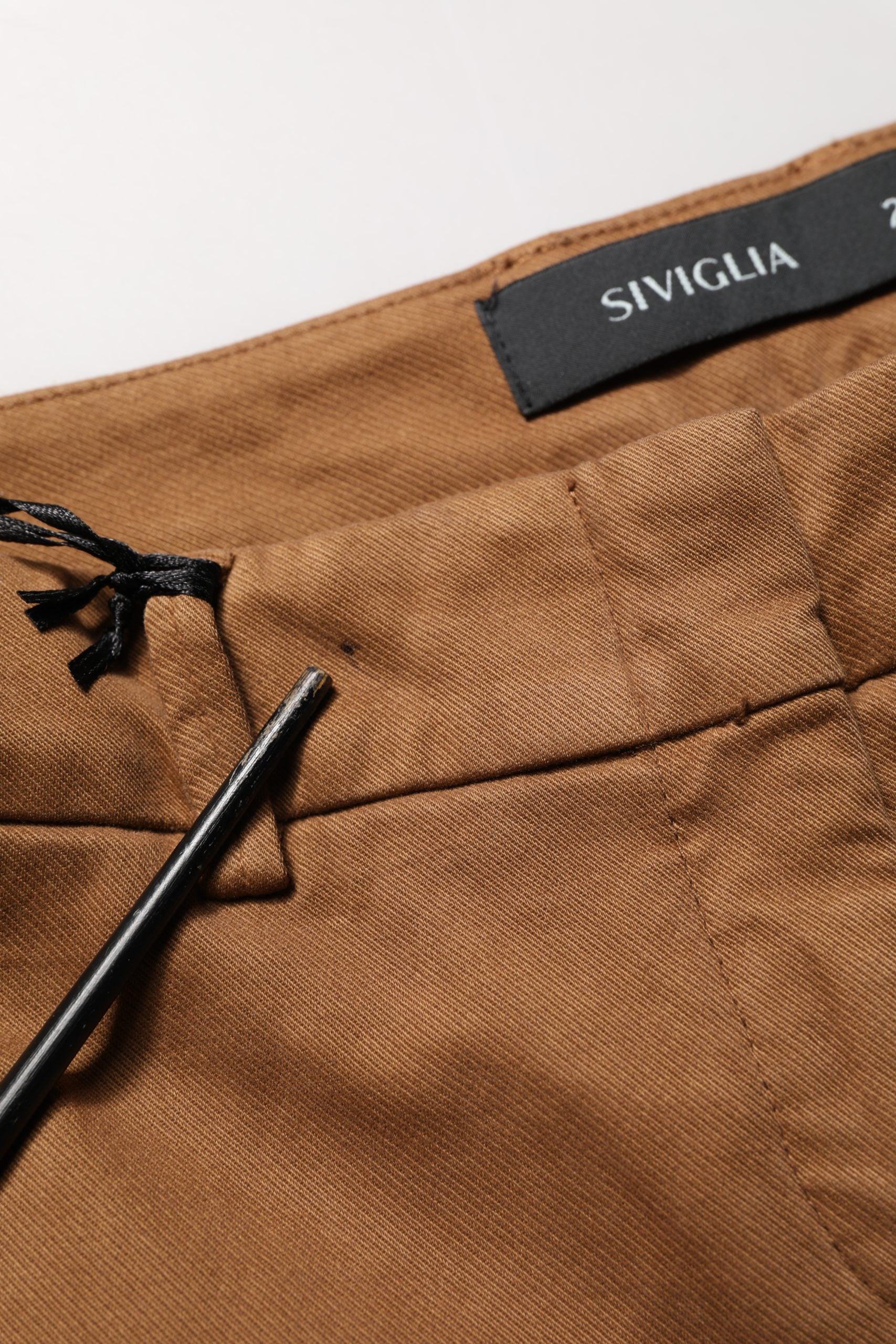 Siviglia Brown Low Waist Cotton Women Bootcut Trousers Pants