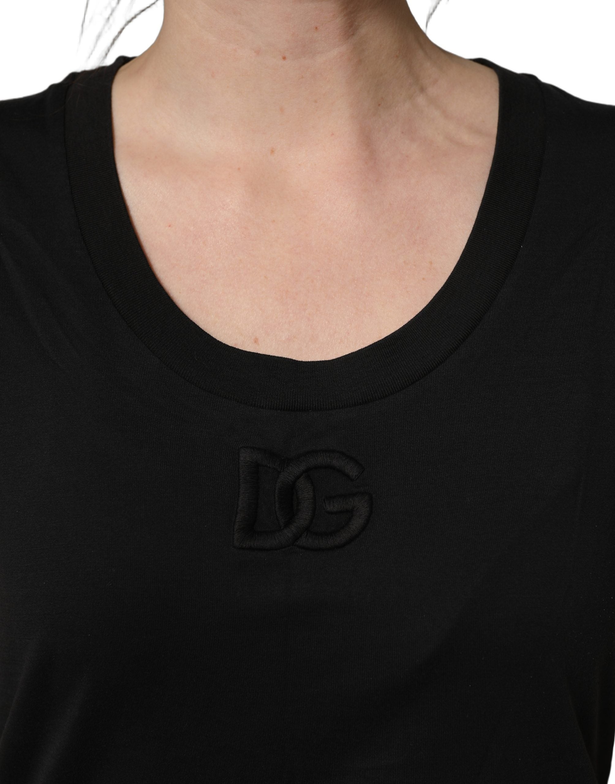 Dolce & Gabbana Black Cotton Short-Sleeve Crew Neck T-shirt