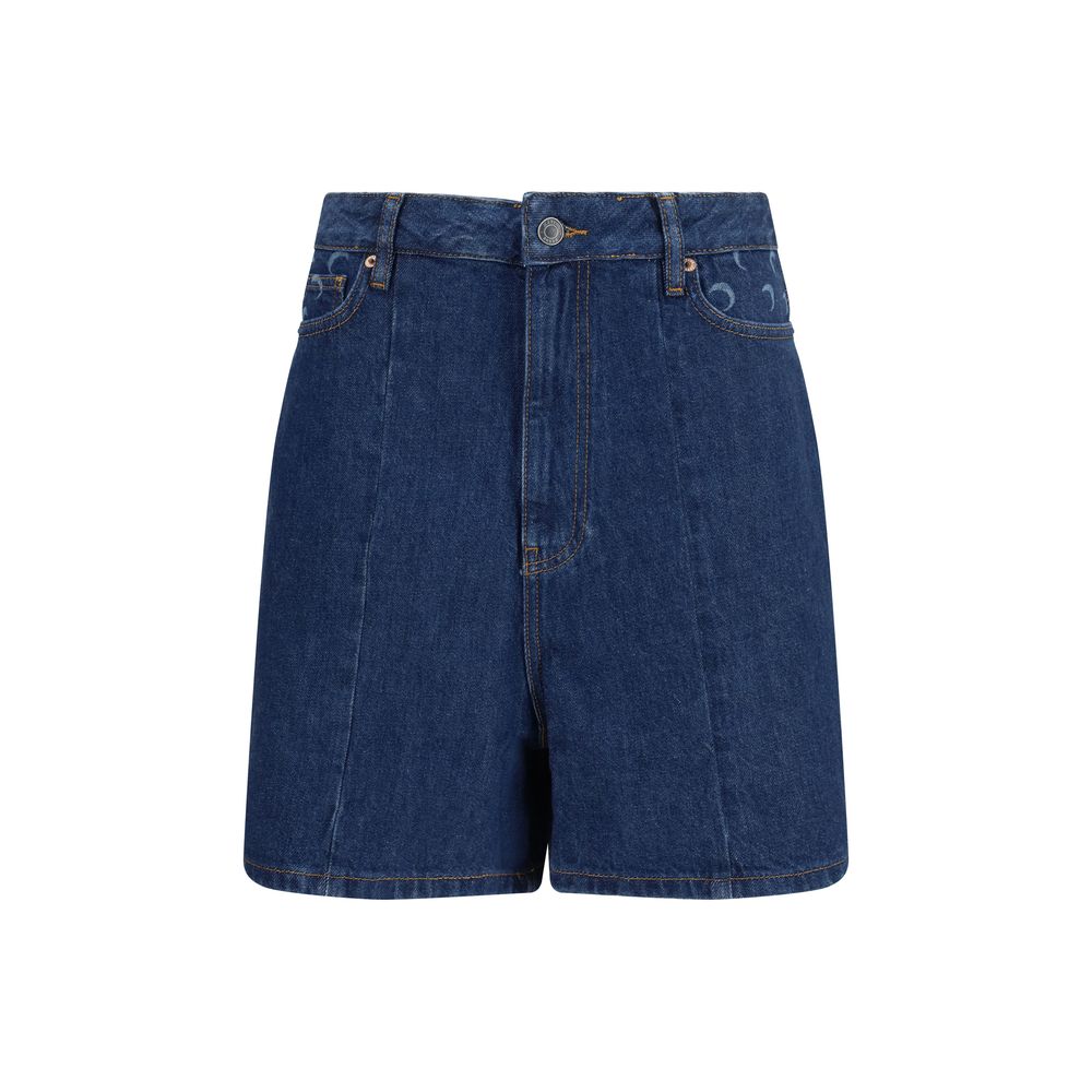 Marine Serre Blue Cotton Bermuda Shorts
