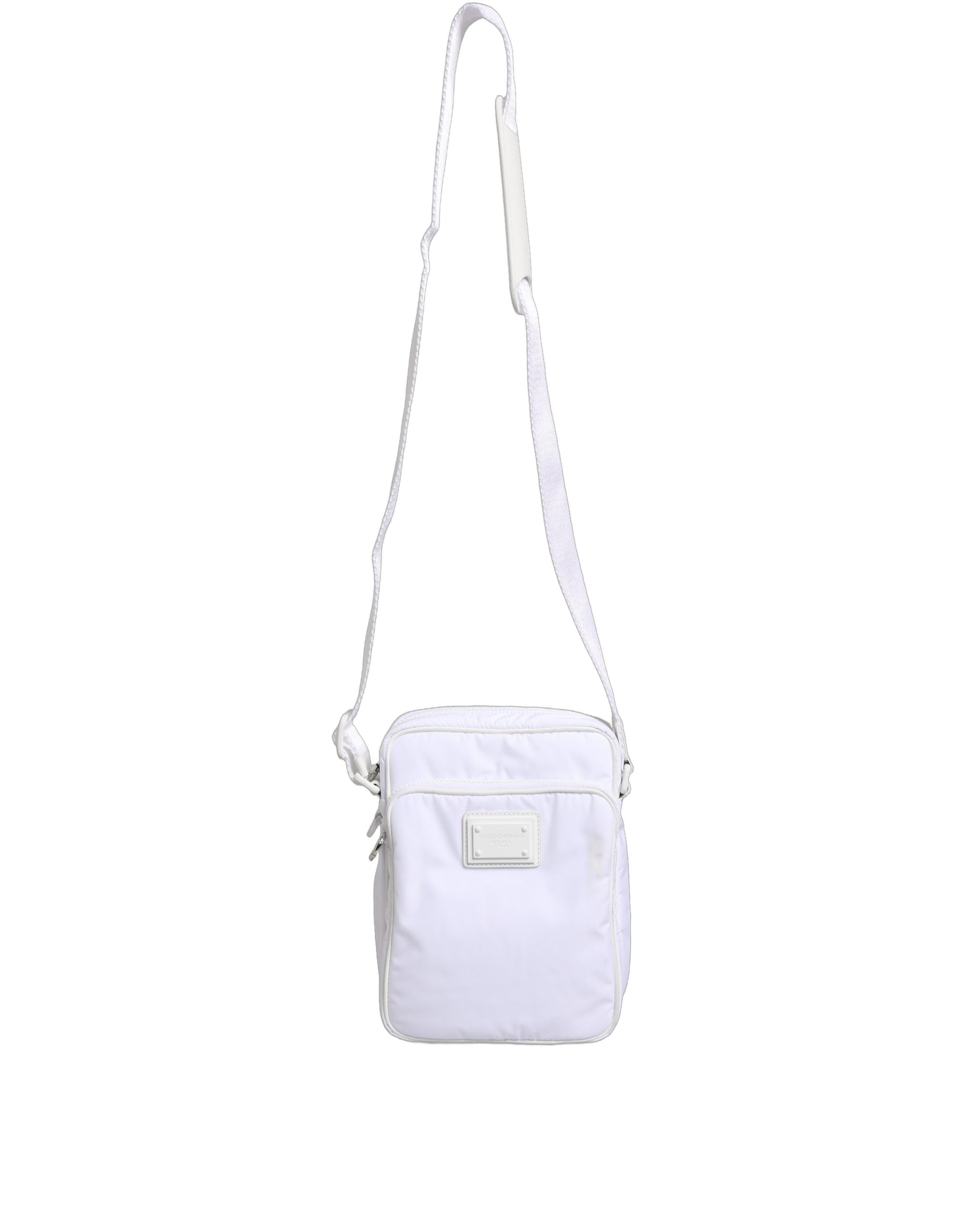 Dolce & Gabbana White Logo Plaque Crossbody Shoulder Borse Men Bag