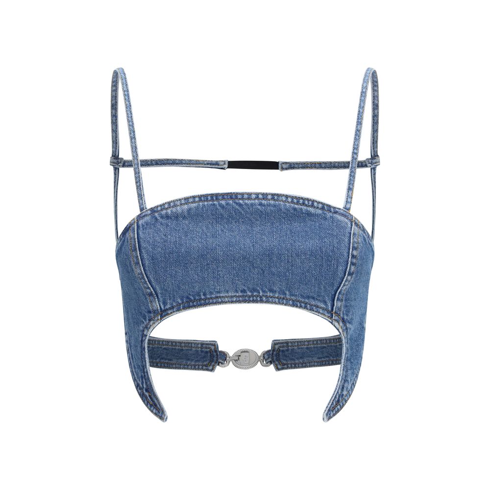 Marine Serre Blue Denim Shirt
