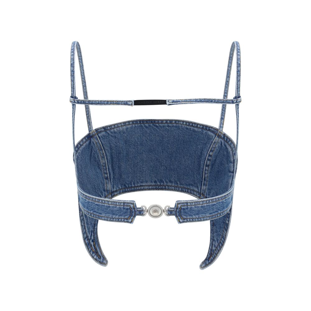 Marine Serre Blue Denim Shirt