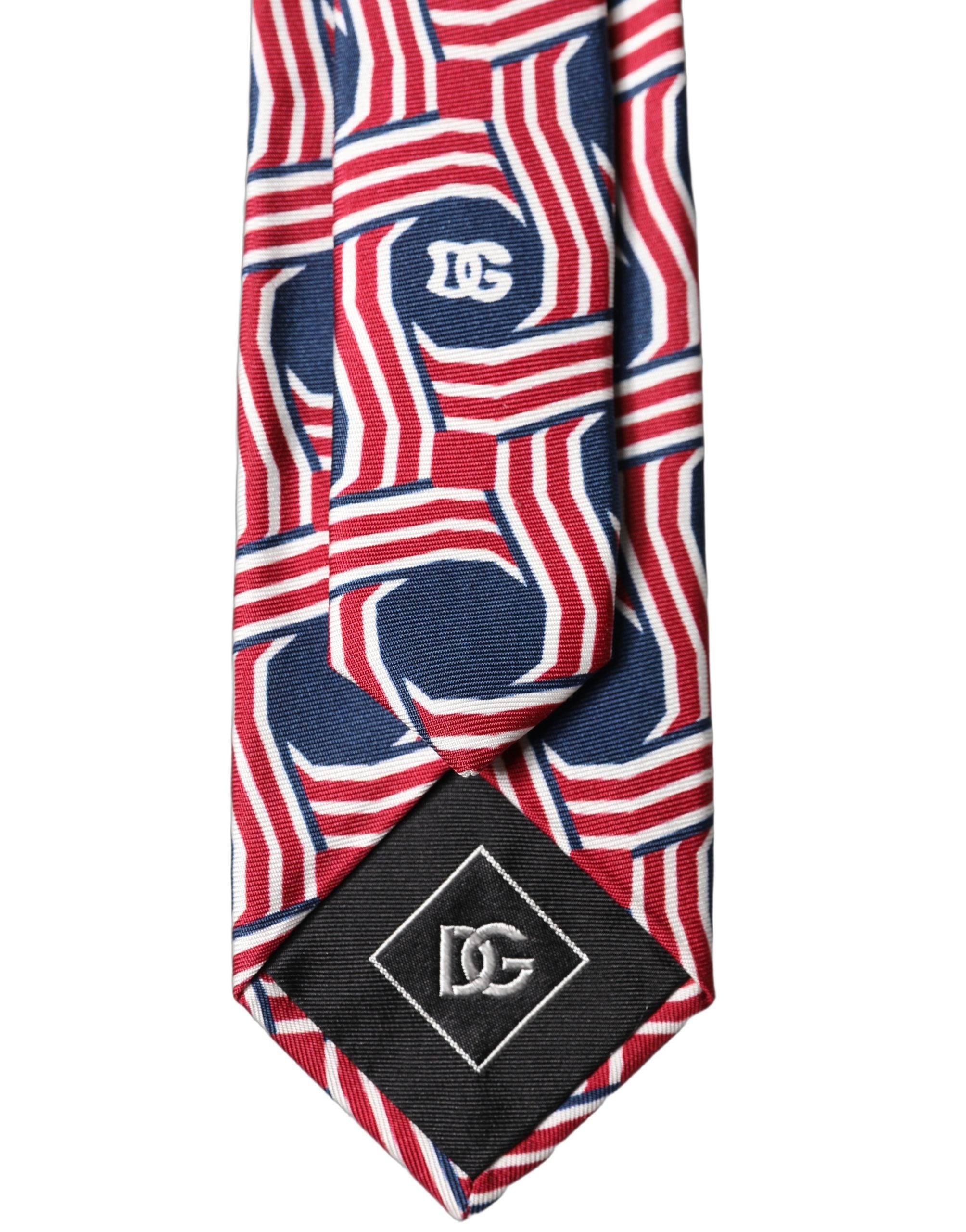 Dolce & Gabbana Multicolor Patterned Silk Adjustable Men Tied Necktie Tie