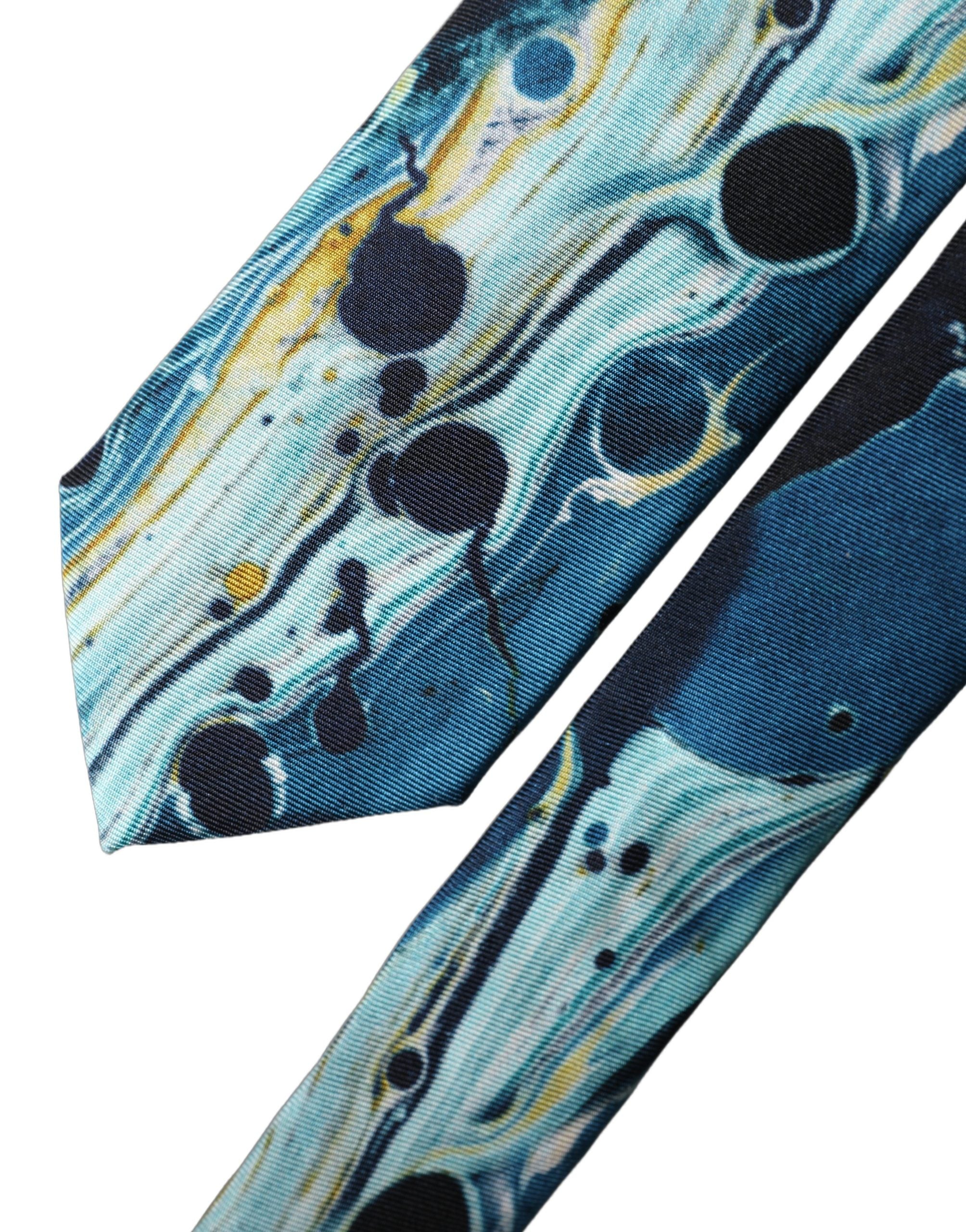 Dolce & Gabbana Multicolor Abstract Silk Adjustable Men Tied Necktie Tie