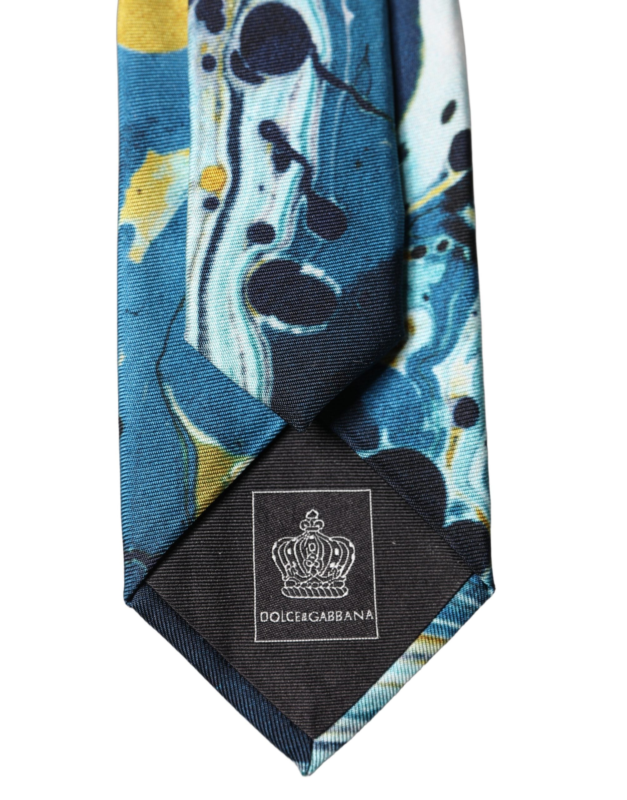 Dolce & Gabbana Multicolor Abstract Silk Adjustable Men Tied Necktie Tie