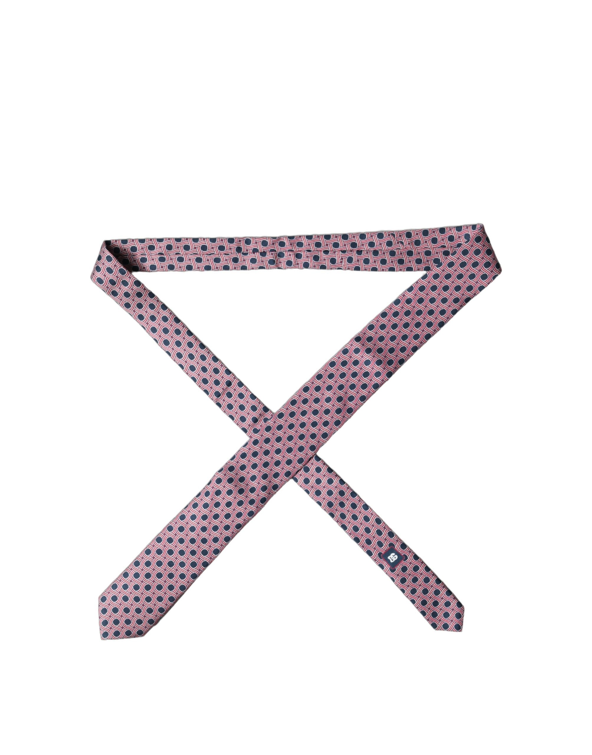 Dolce & Gabbana Multicolor Patterned Silk Adjustable Men Tied Necktie Tie