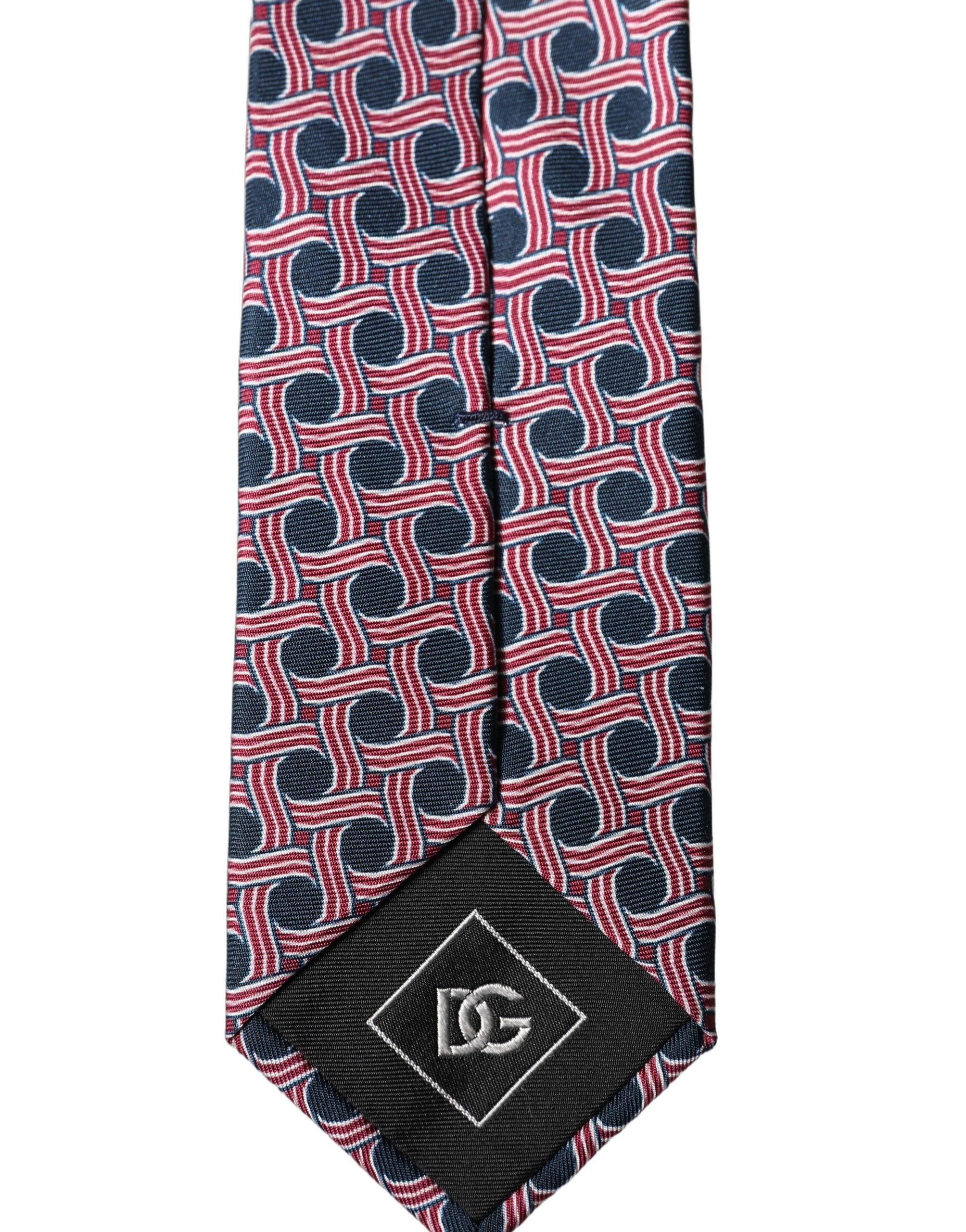 Dolce & Gabbana Multicolor Patterned Silk Adjustable Men Tied Necktie Tie