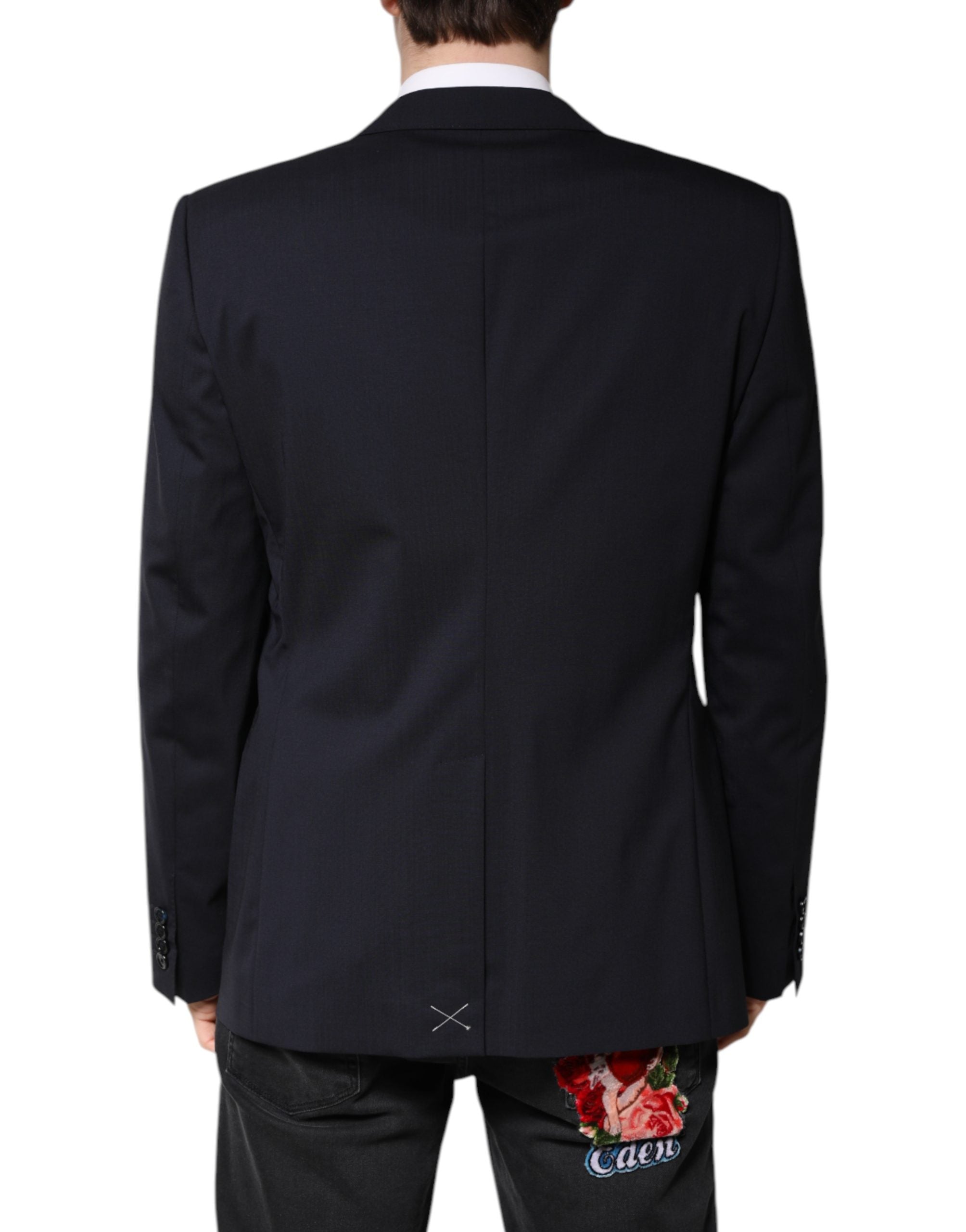 Dolce & Gabbana Blazer MARTINI Dark Blue Wool SingleBreasted Blazer