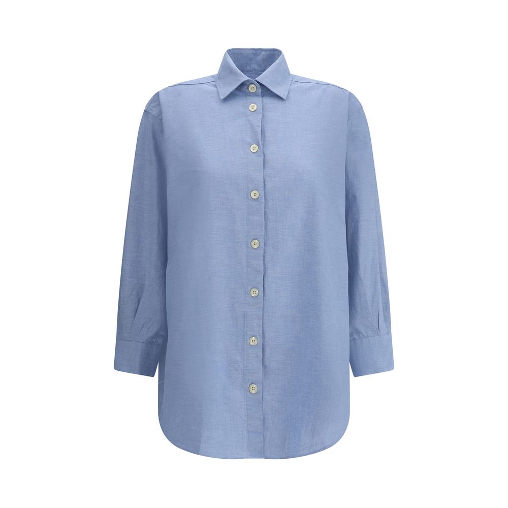 Deperlu Blue Cotton Shirt