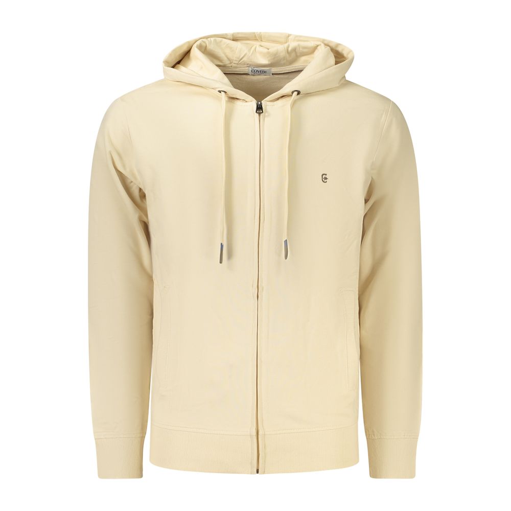 Coveri Moving Beige Cotton Men Hoodie