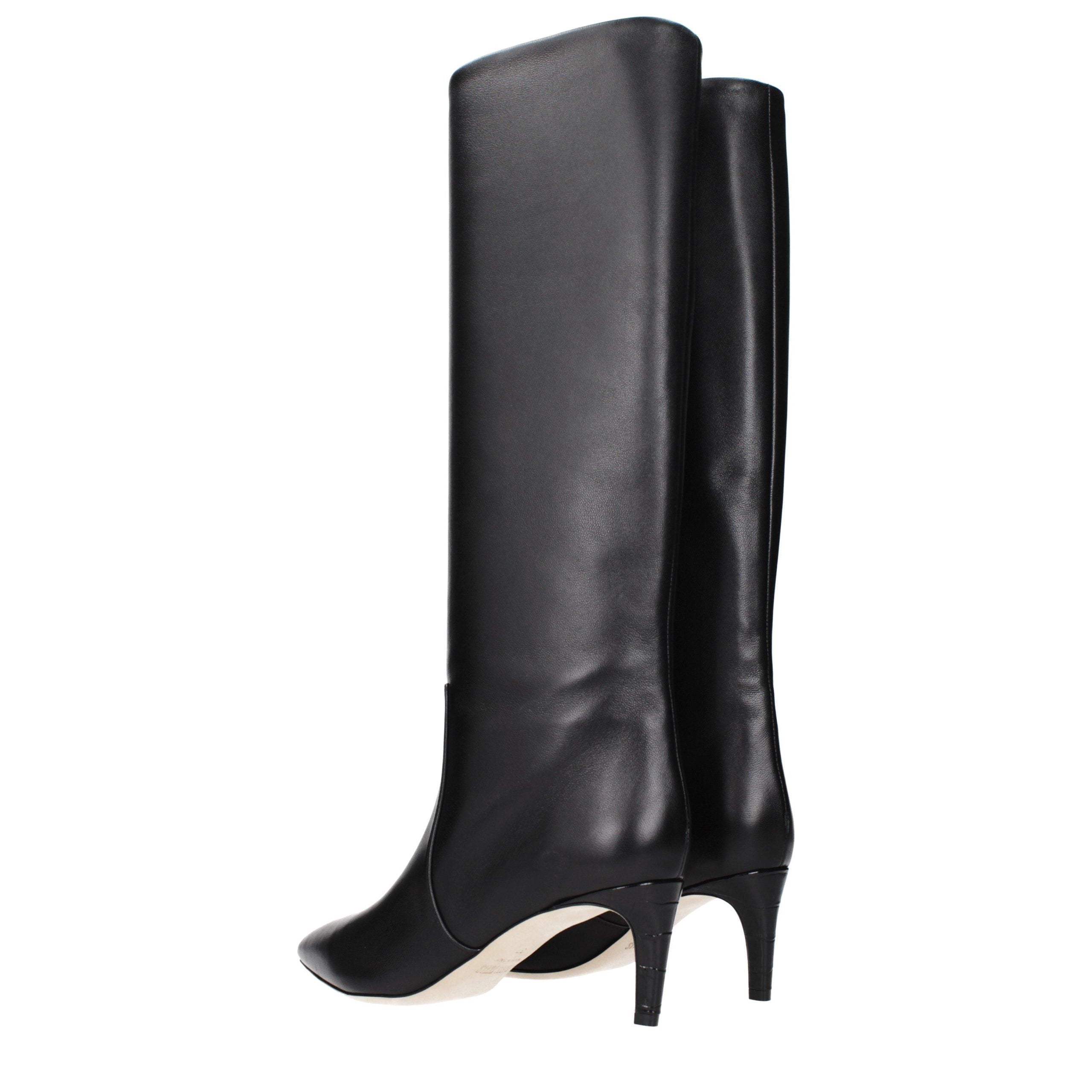 Paris Texas Black Leather Ankle Boots