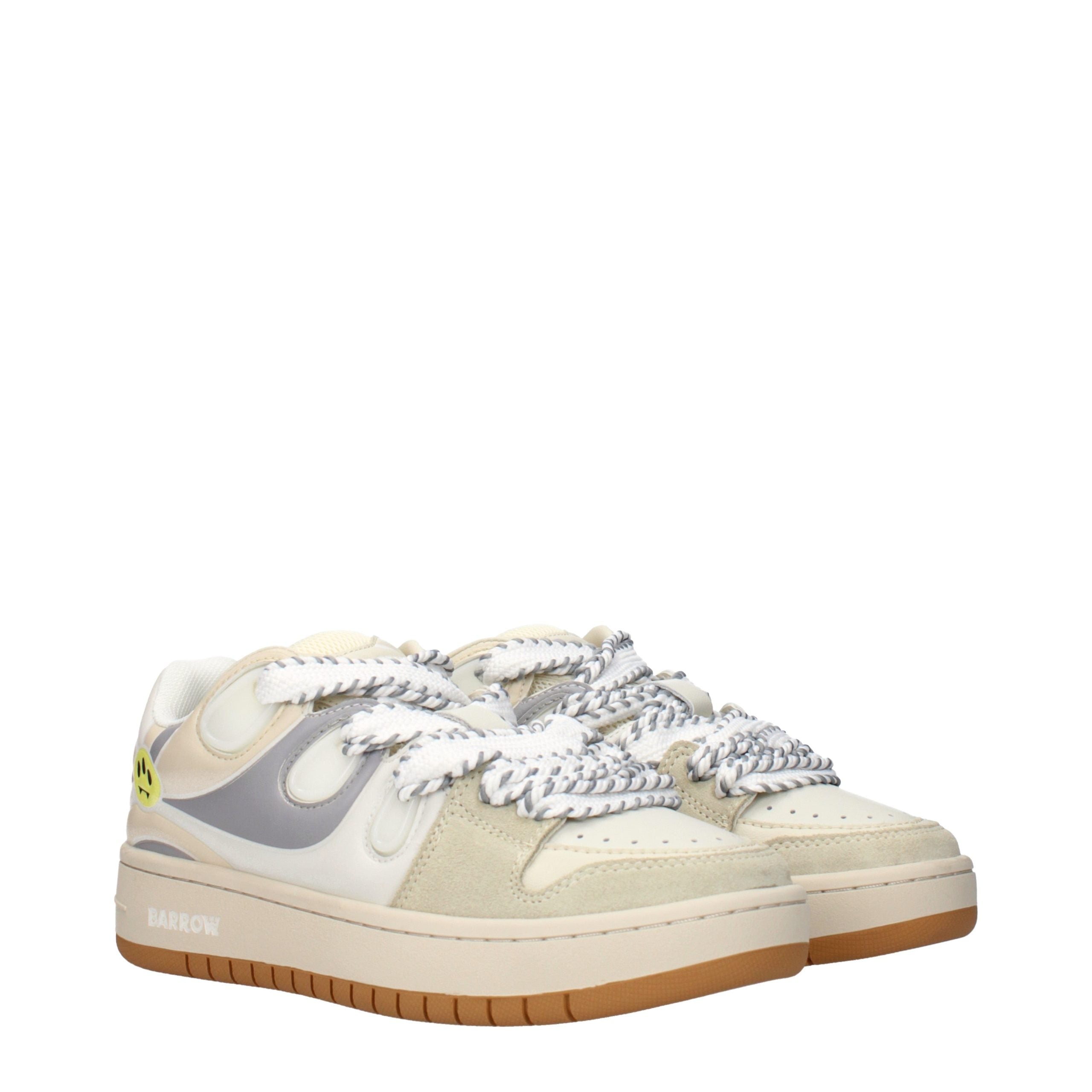 Barrow Beige Leather Low Top Sneakers