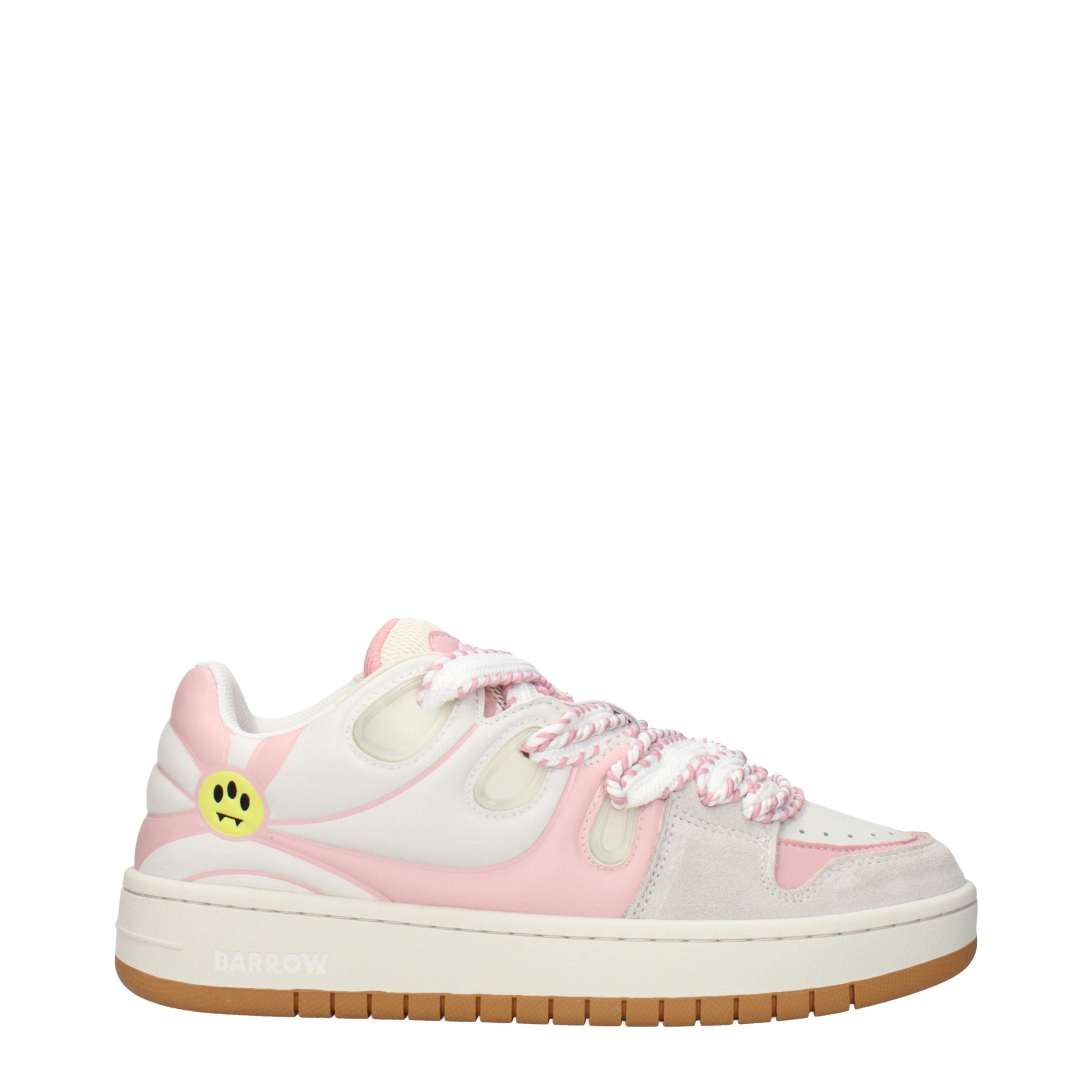 Barrow White Leather Low Top Sneakers
