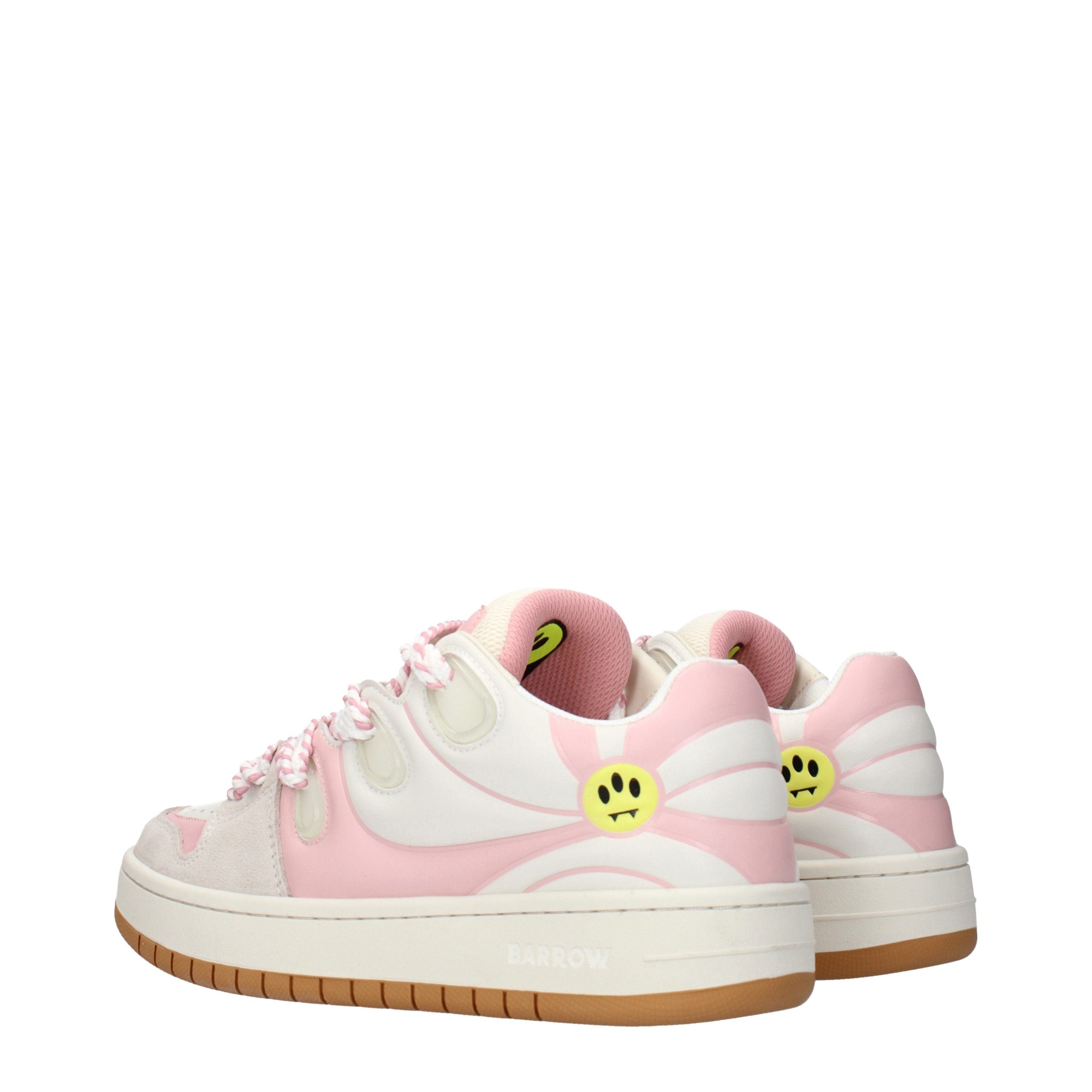 Barrow White Leather Low Top Sneakers