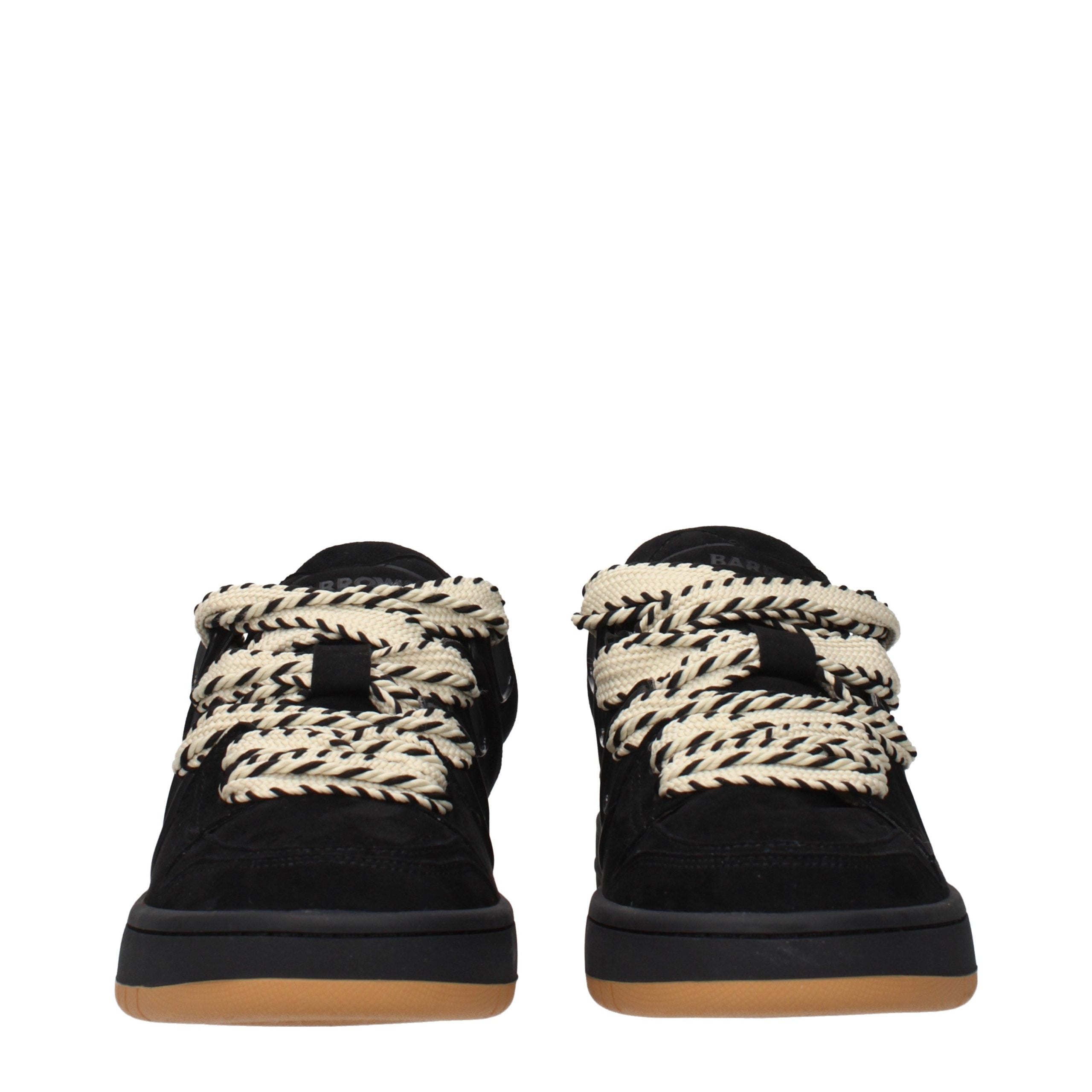 Barrow Black Leather Sneakers