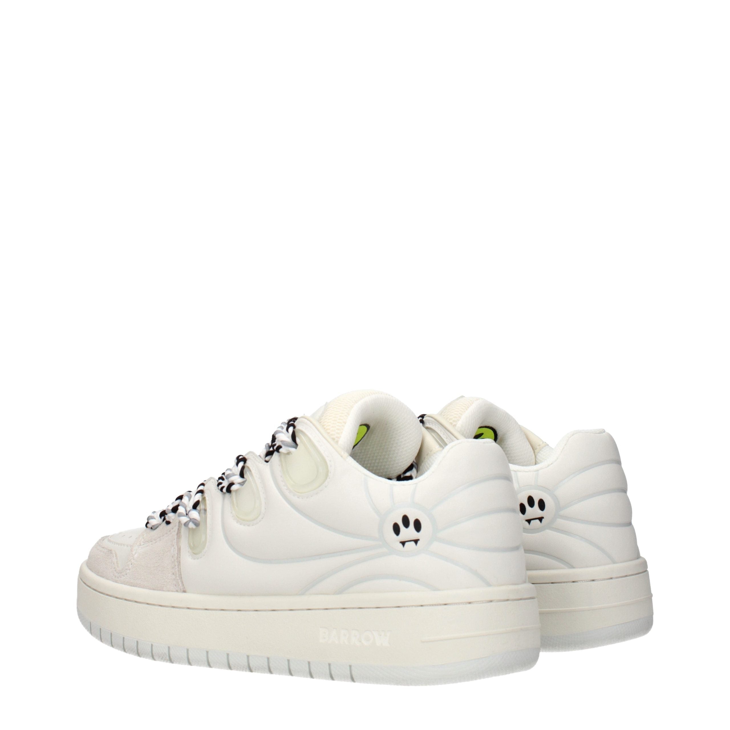 Barrow White Leather Low Top Sneakers