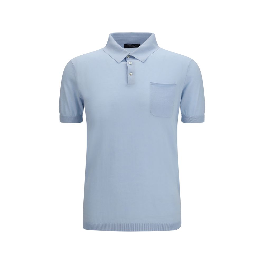 Aragona Cashmere Blue Cotton Polo Shirt