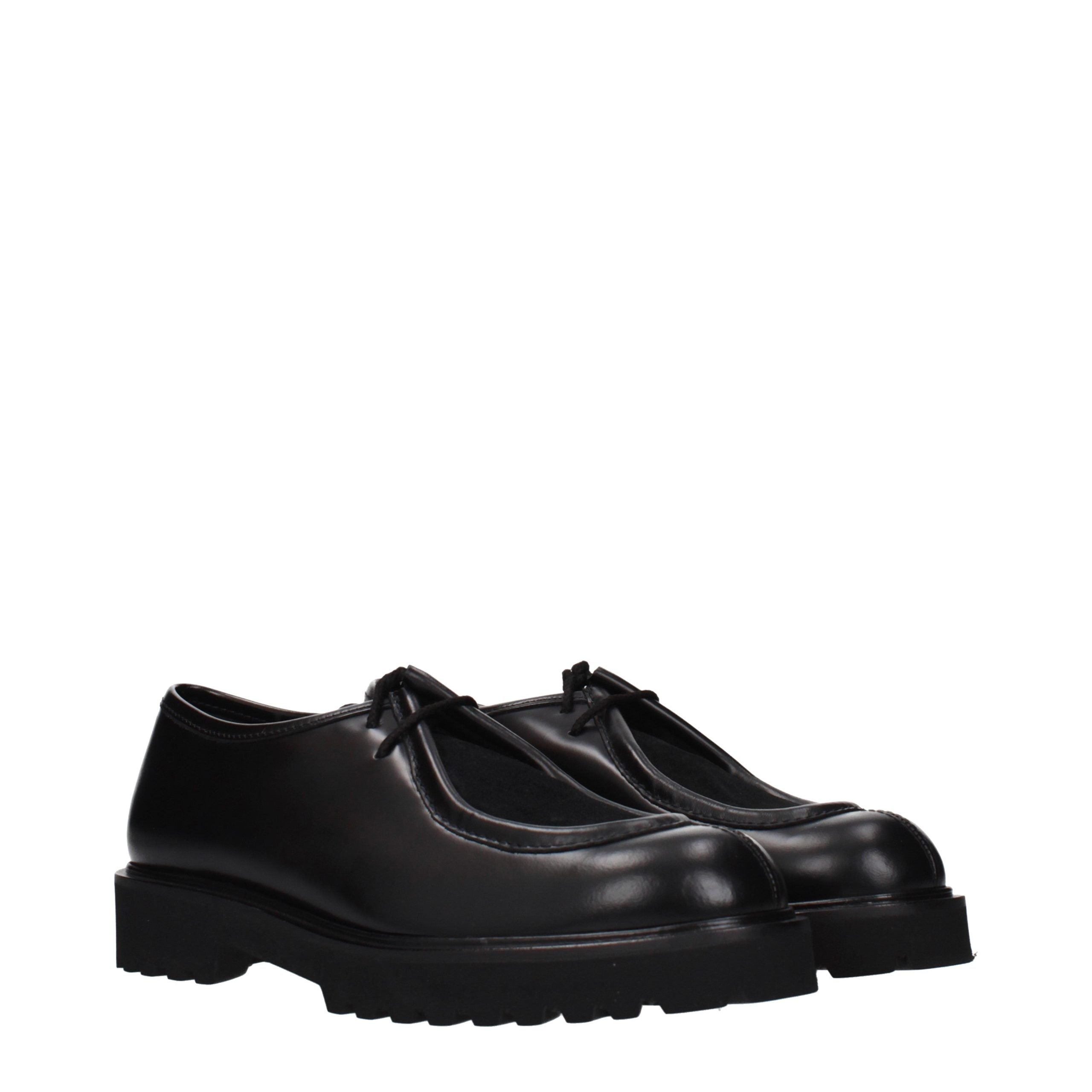 Max Mara Black Leather Oxfords And Derbies