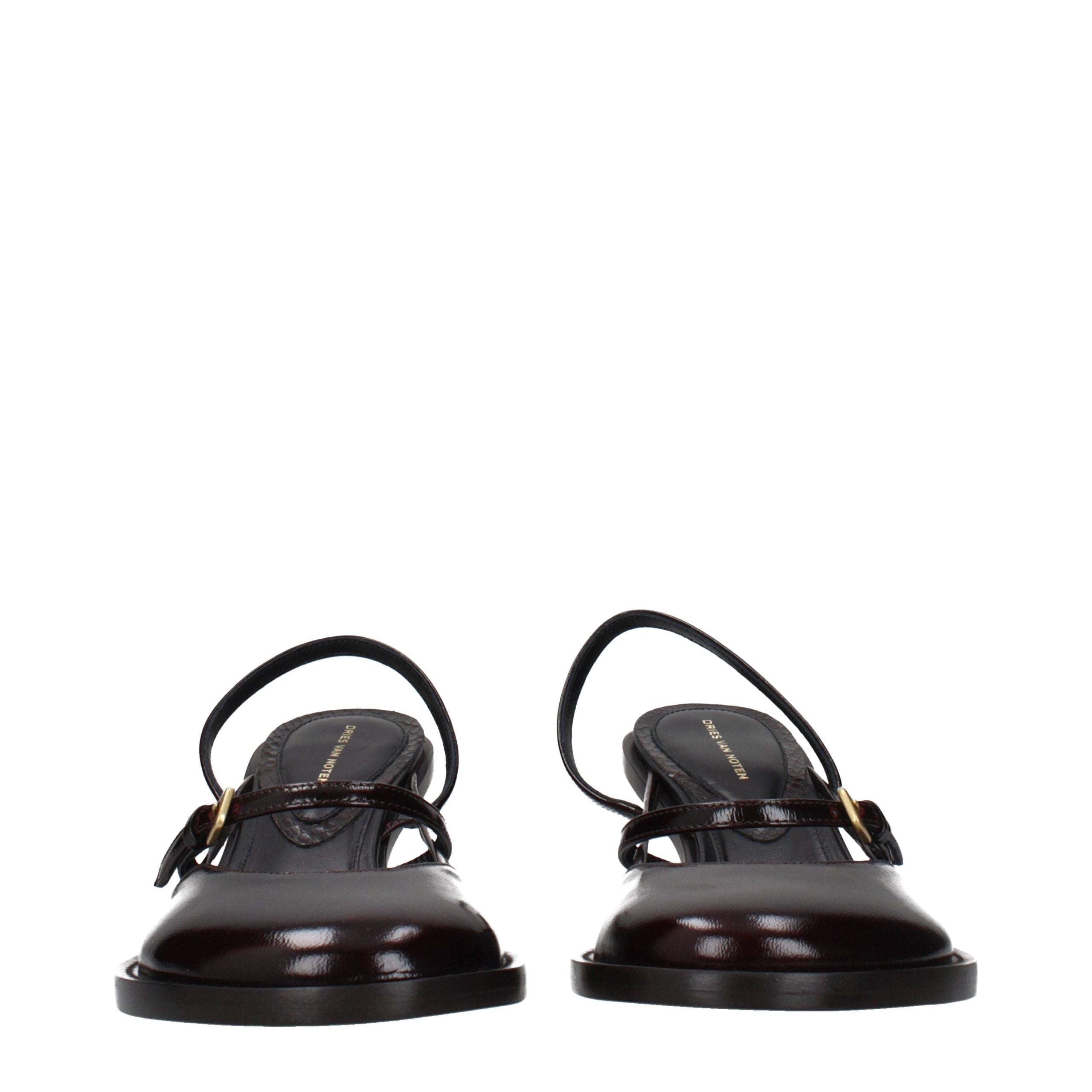 Dries Van Noten Brown Leather Platform Sandals