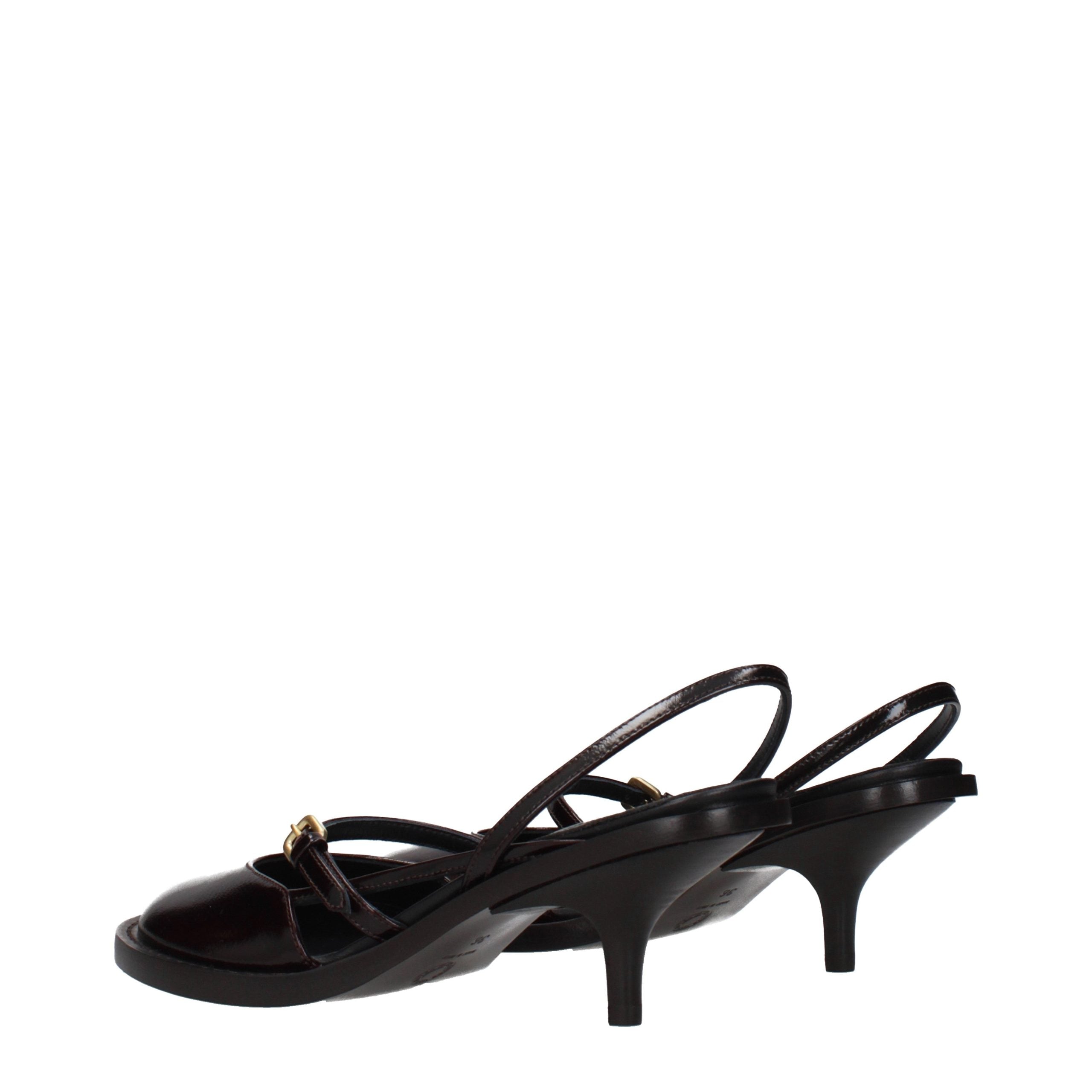 Dries Van Noten Brown Leather Platform Sandals