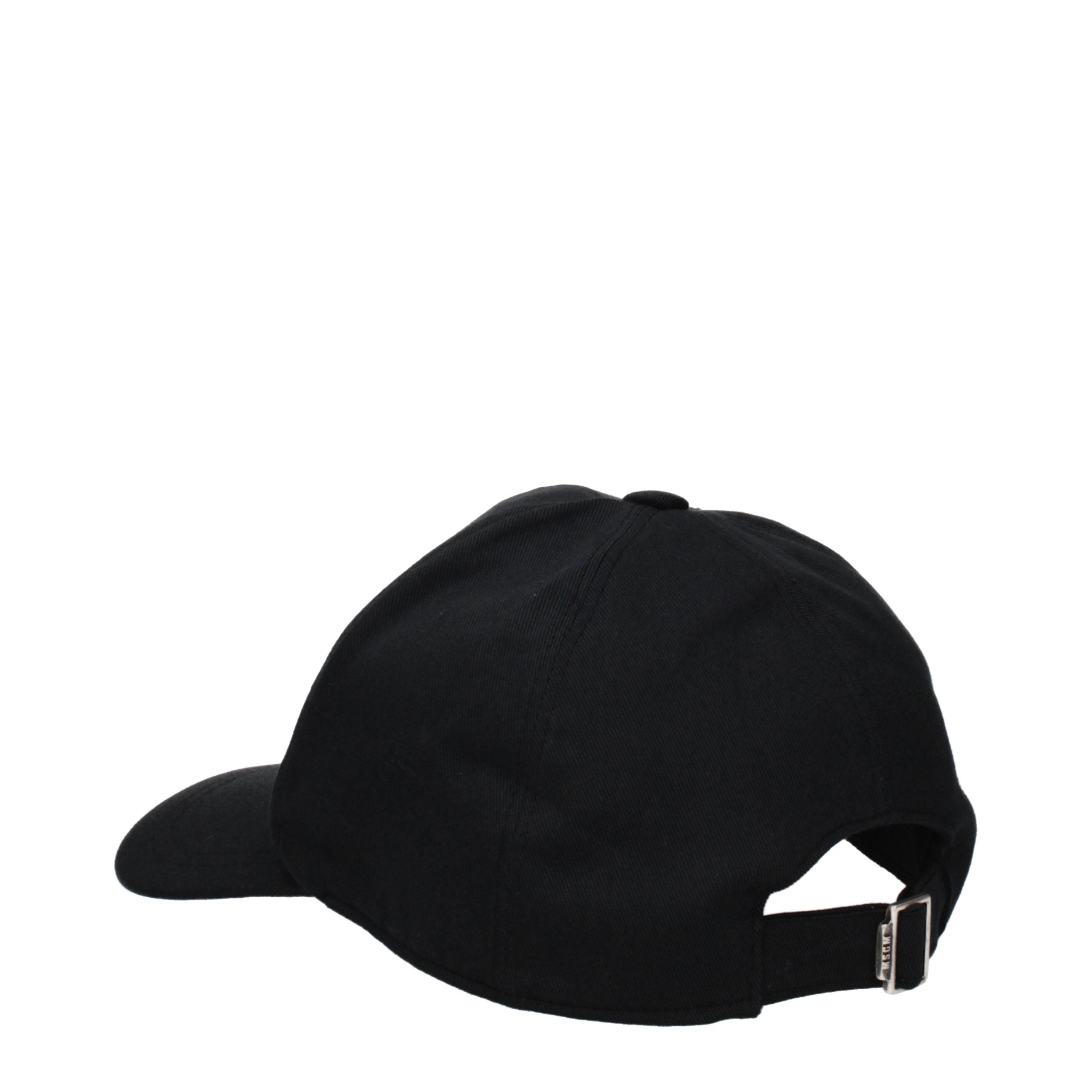 MSGM Black Cotton Cap (Baseball Hat)