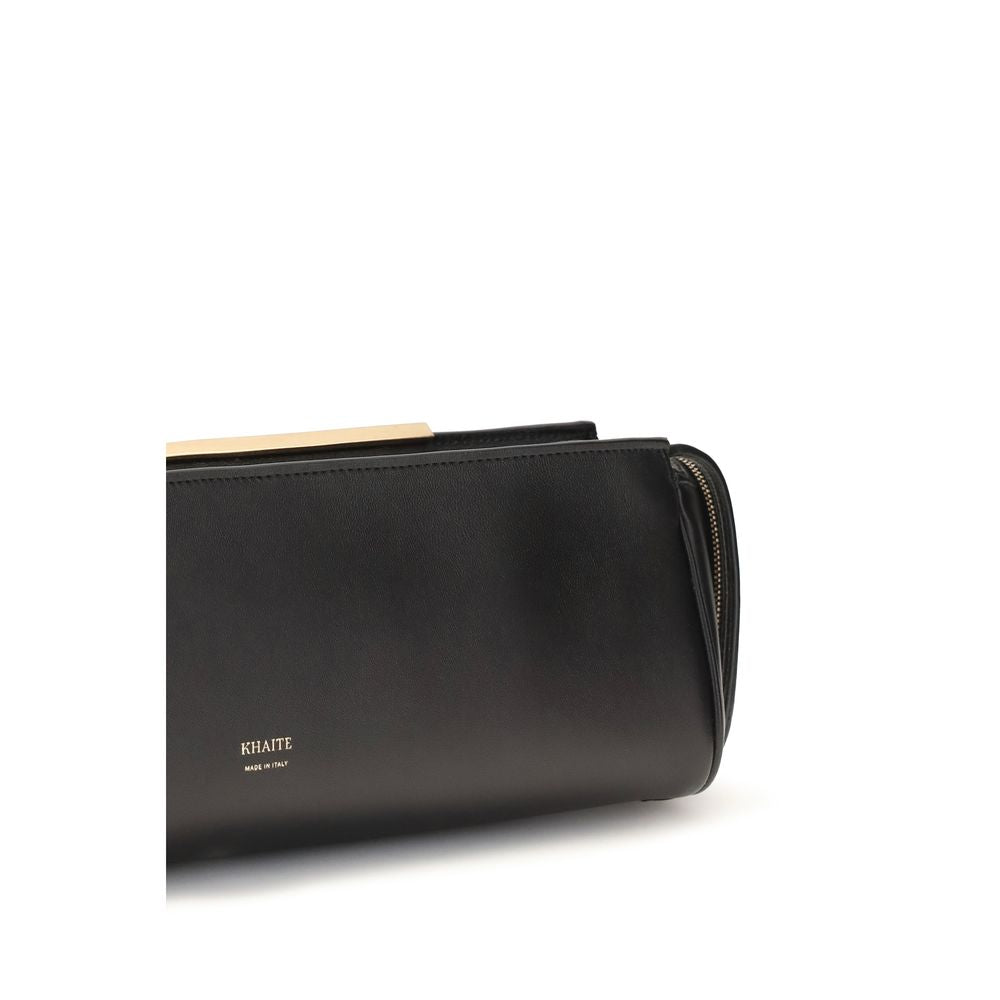 Khaite Black Calf Leather Bos Taurus Clutch Bag