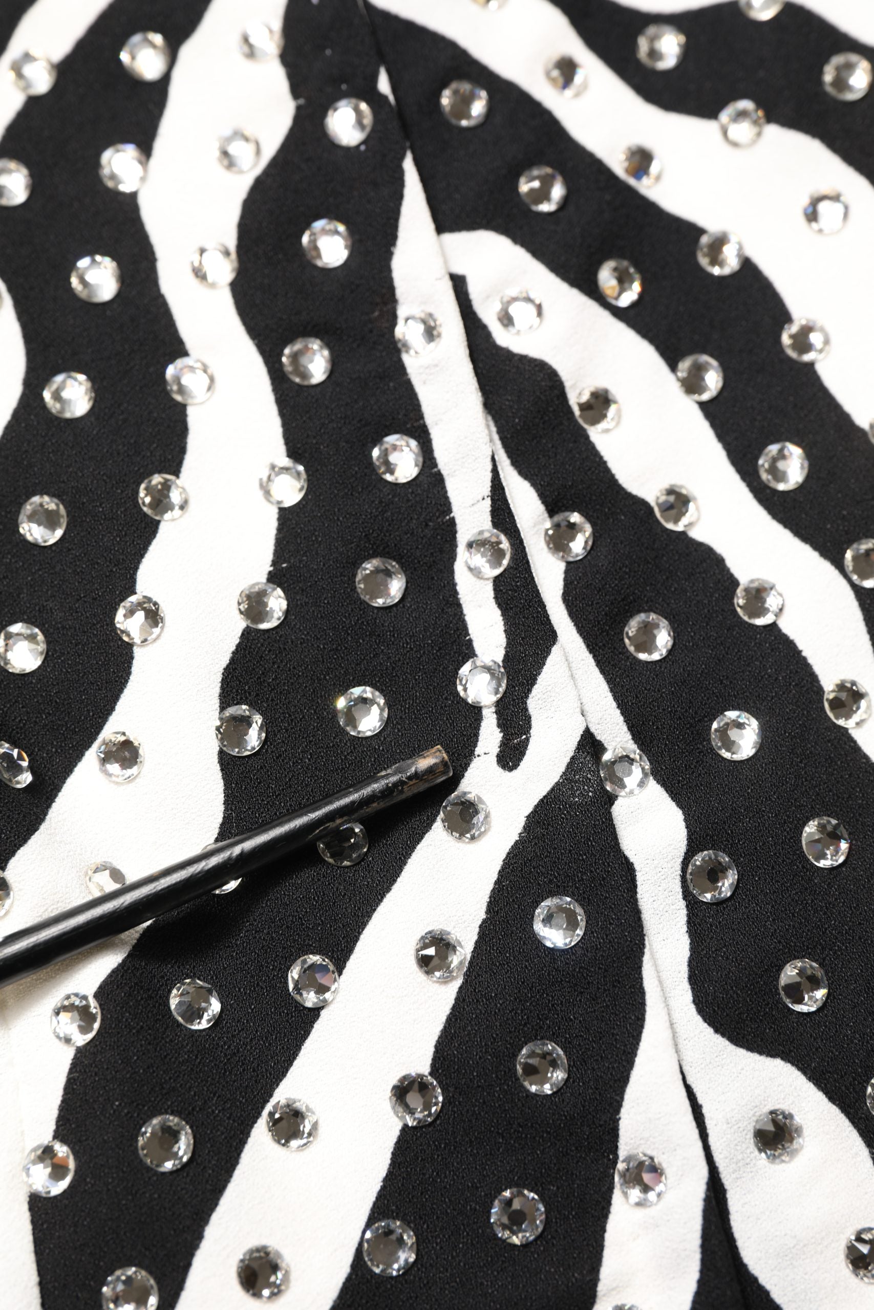 Dolce & Gabbana Black White Zebra Crystal Embellished Dress