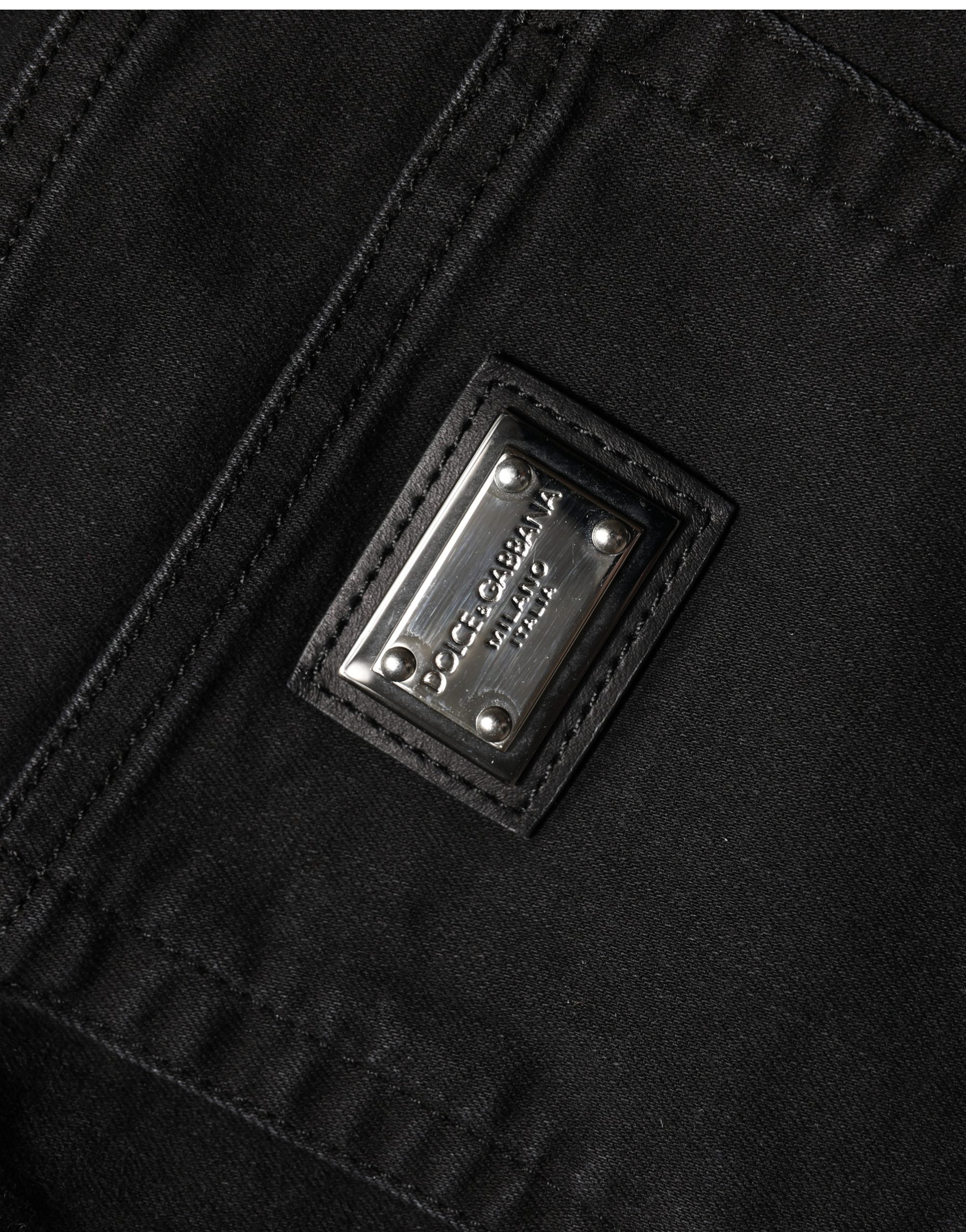 Dolce & Gabbana Black Skinny Cotton High Waist Denim Jeans