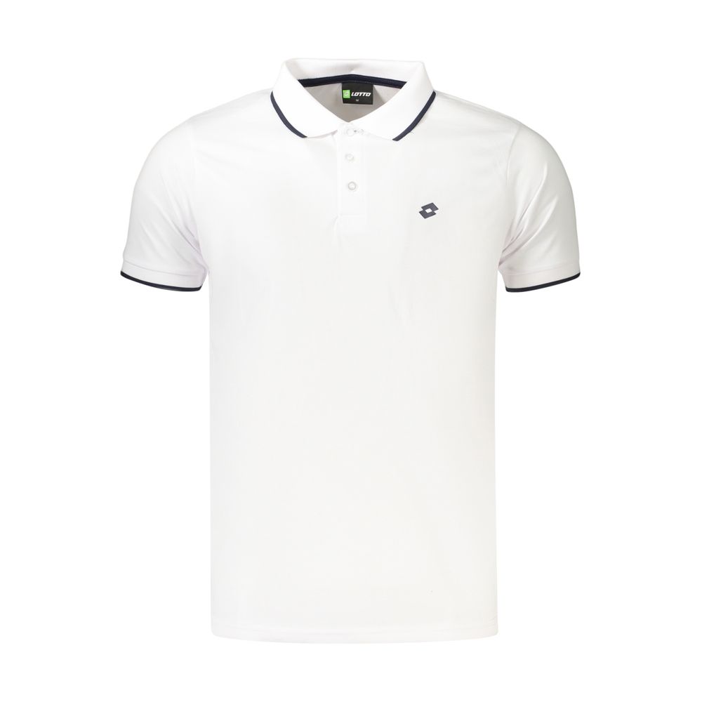 Lotto White Polyester Men's Polo Shirt