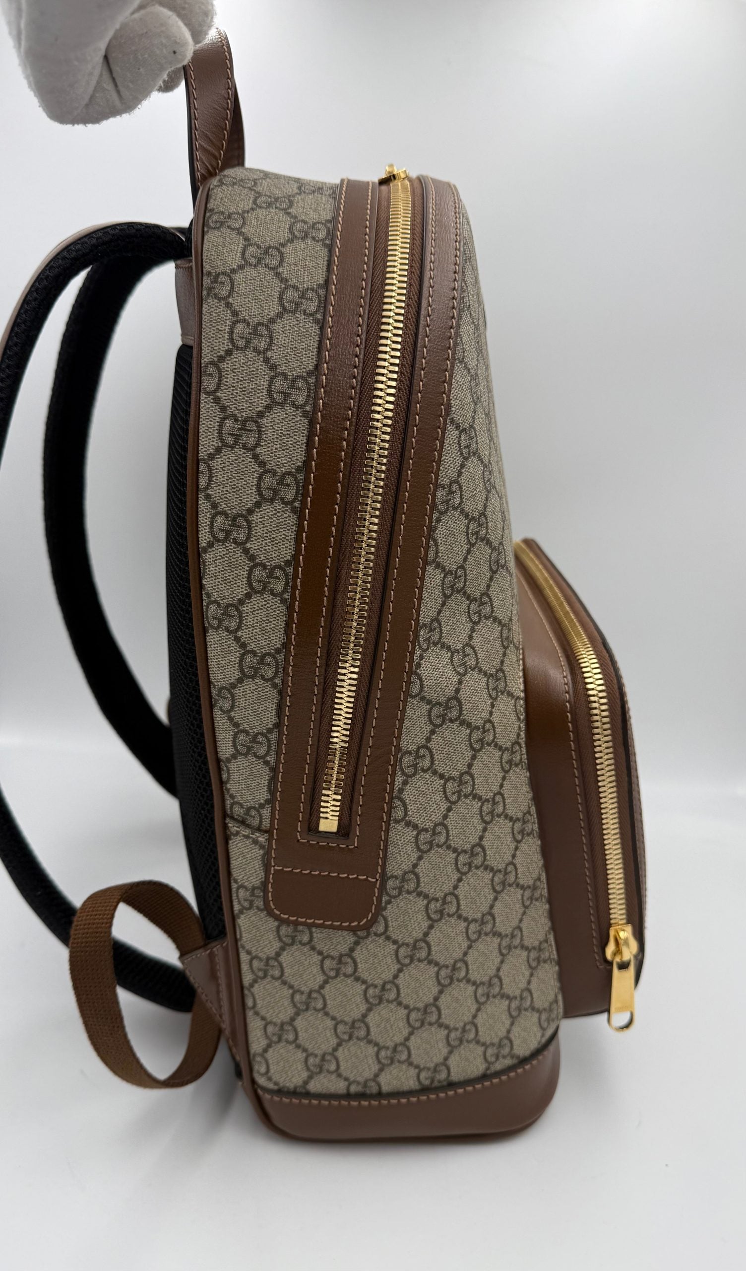 Gucci GUCCI GG Supreme and Leather Backpack