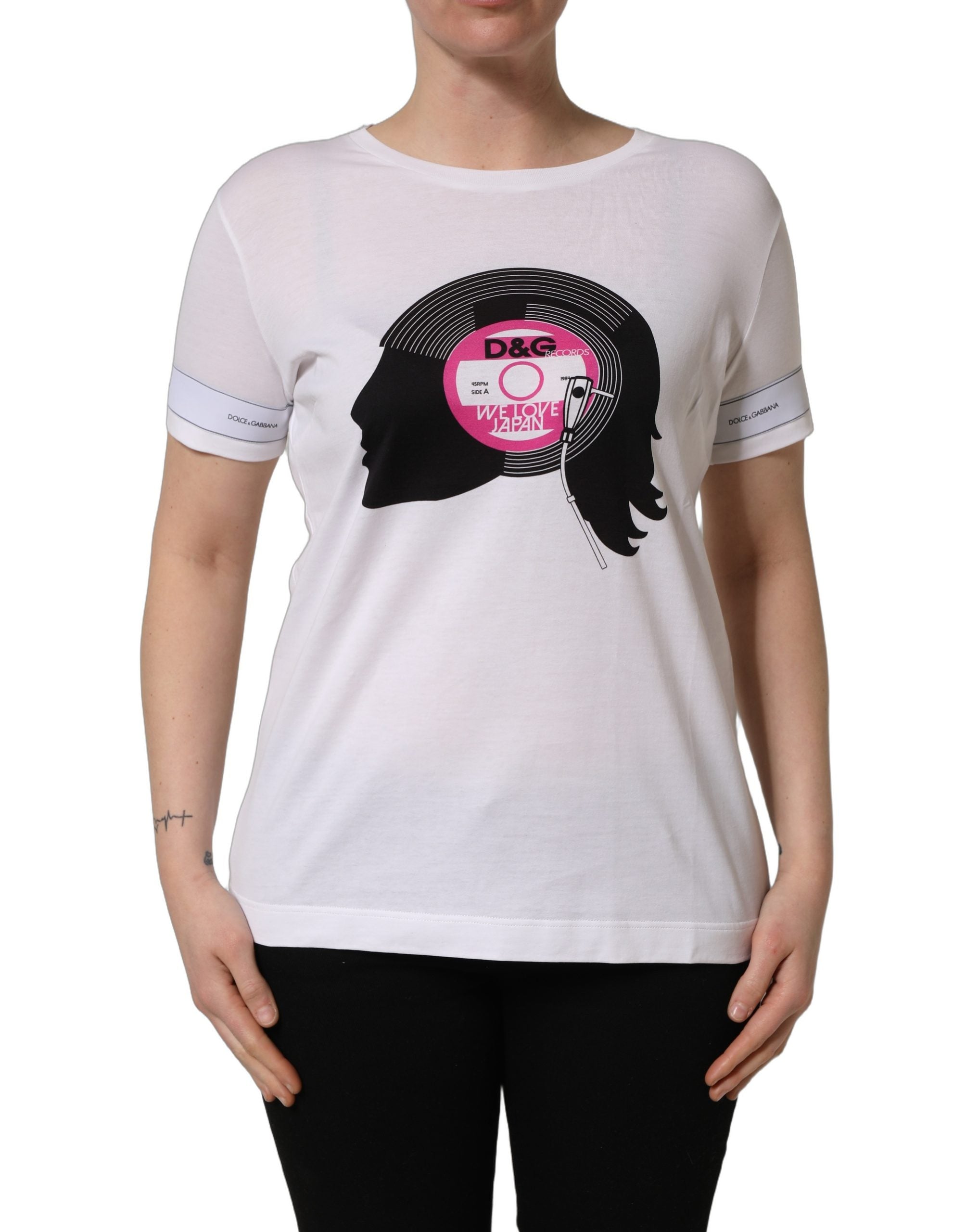 Dolce & Gabbana White D&G WE LOVE JAPAN Print Cotton T-shirt