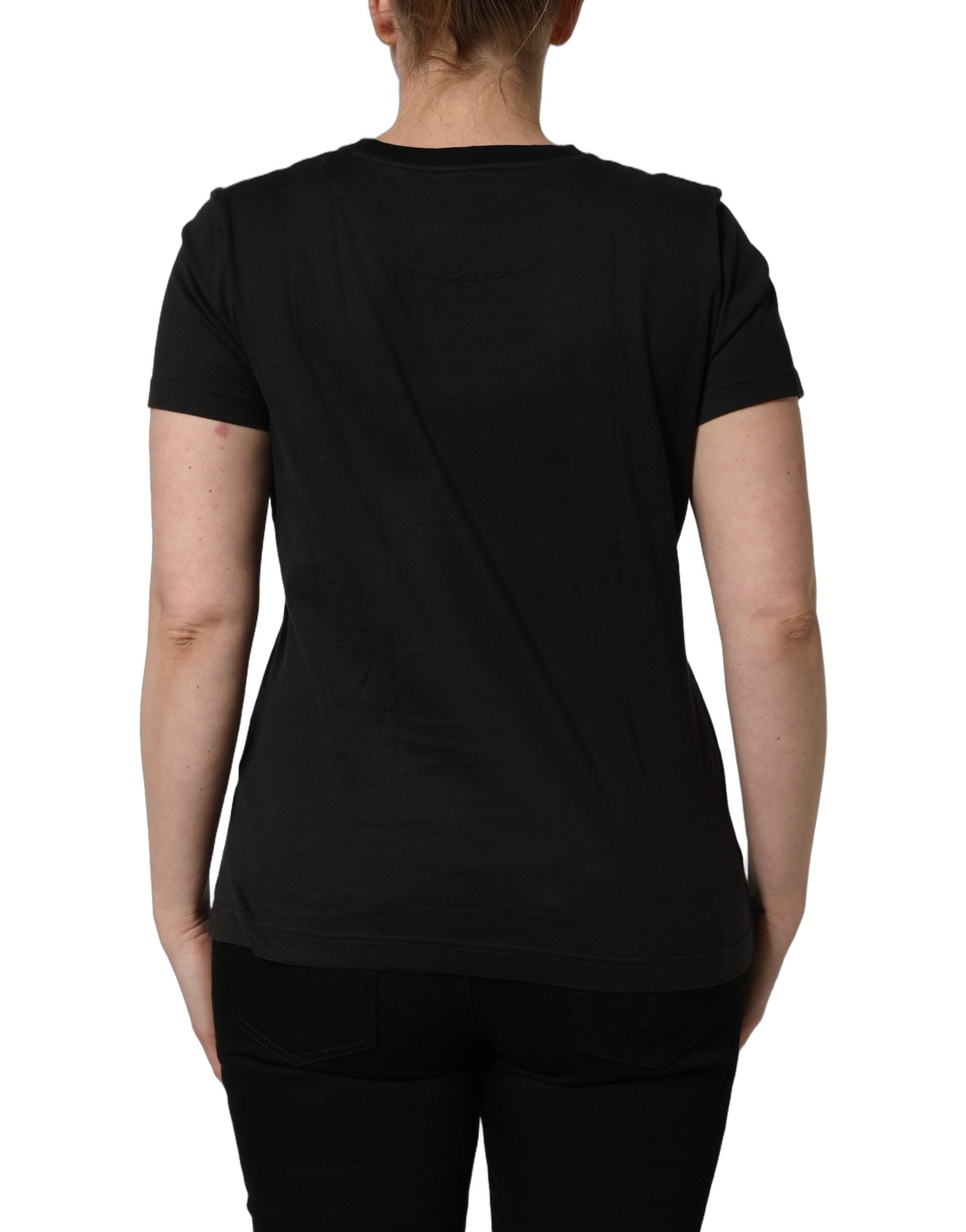 Dolce & Gabbana Black Tropical Jungle Round Neck T-shirt