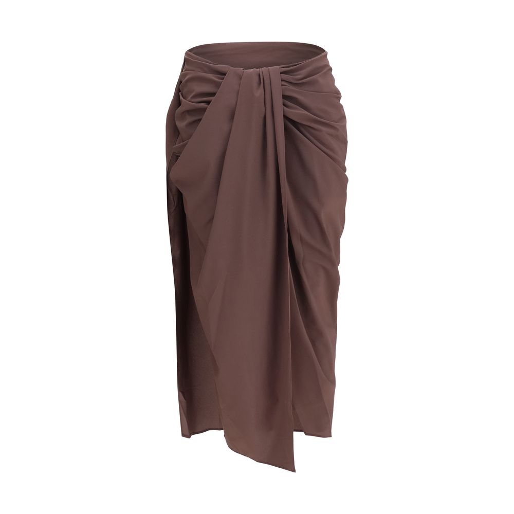 Jacquemus Brown Polyester Midi Skirt