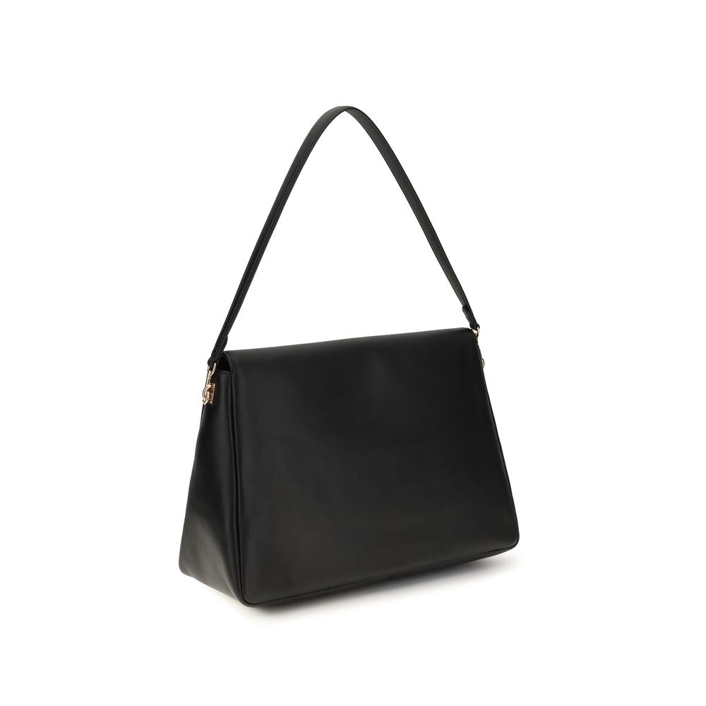 Tory Burch Black Calf Leather Bos Taurus Shoulder Bag