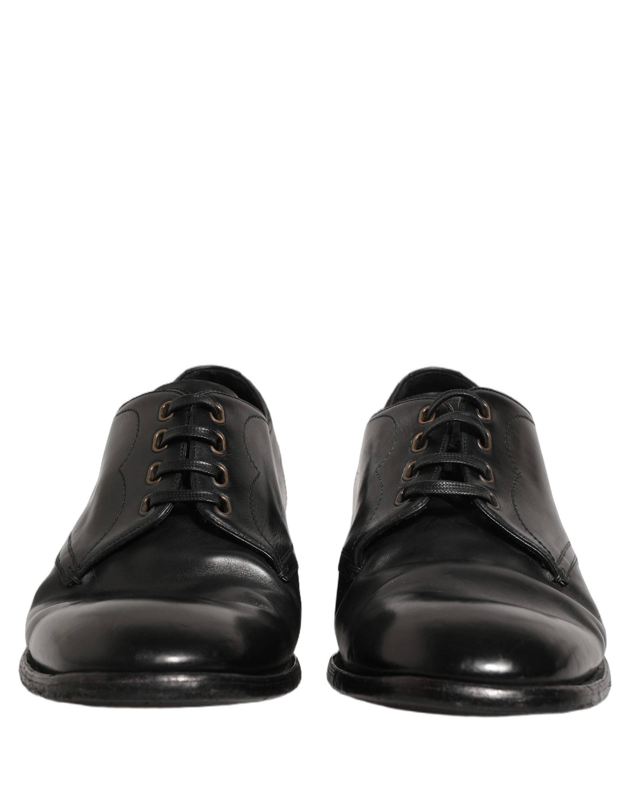 Dolce & Gabbana Black Leather Lace Up Derby Dress Formal Shoes