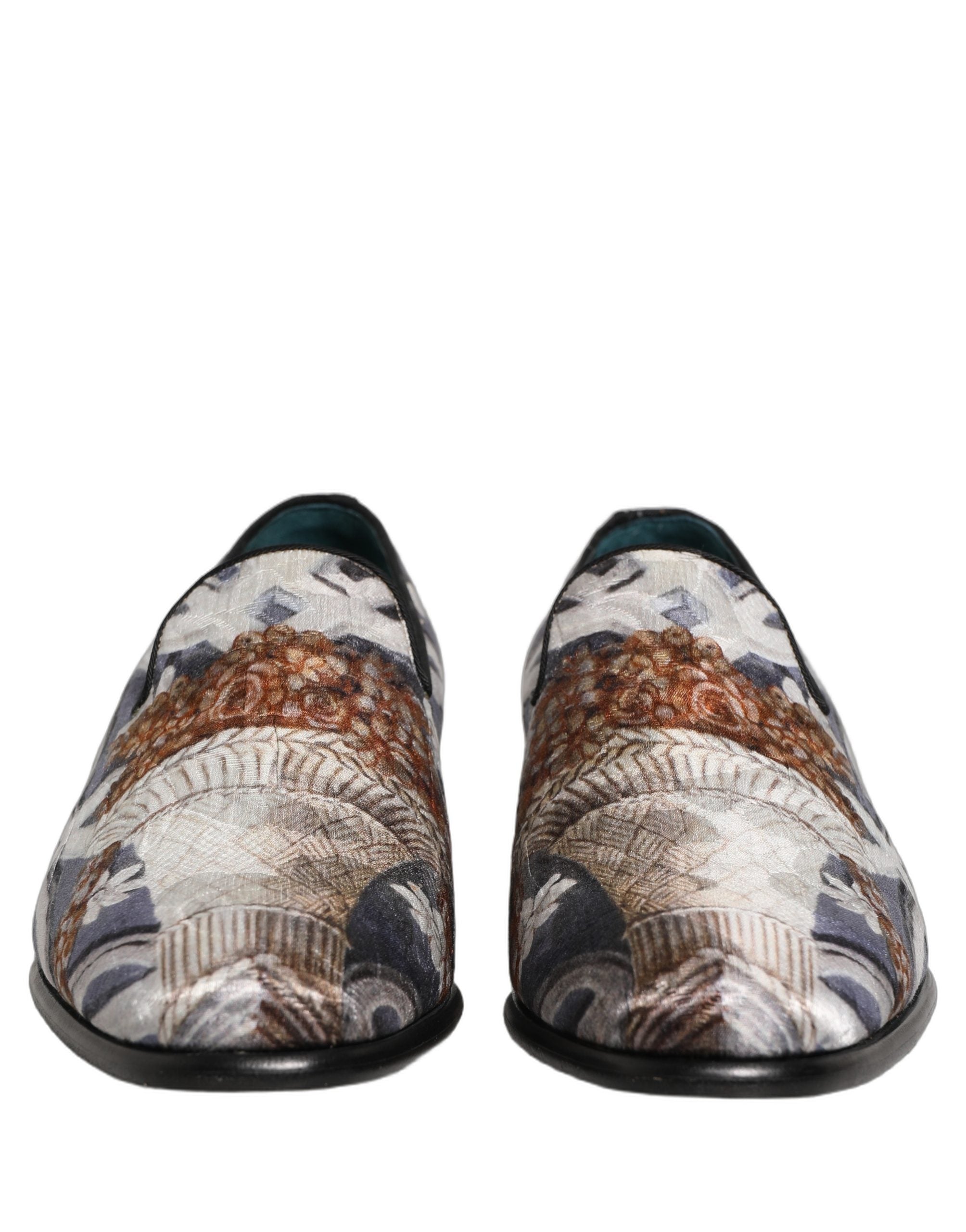 Dolce & Gabbana Multicolor Floral Tapestry Embroidery Loafer Shoes