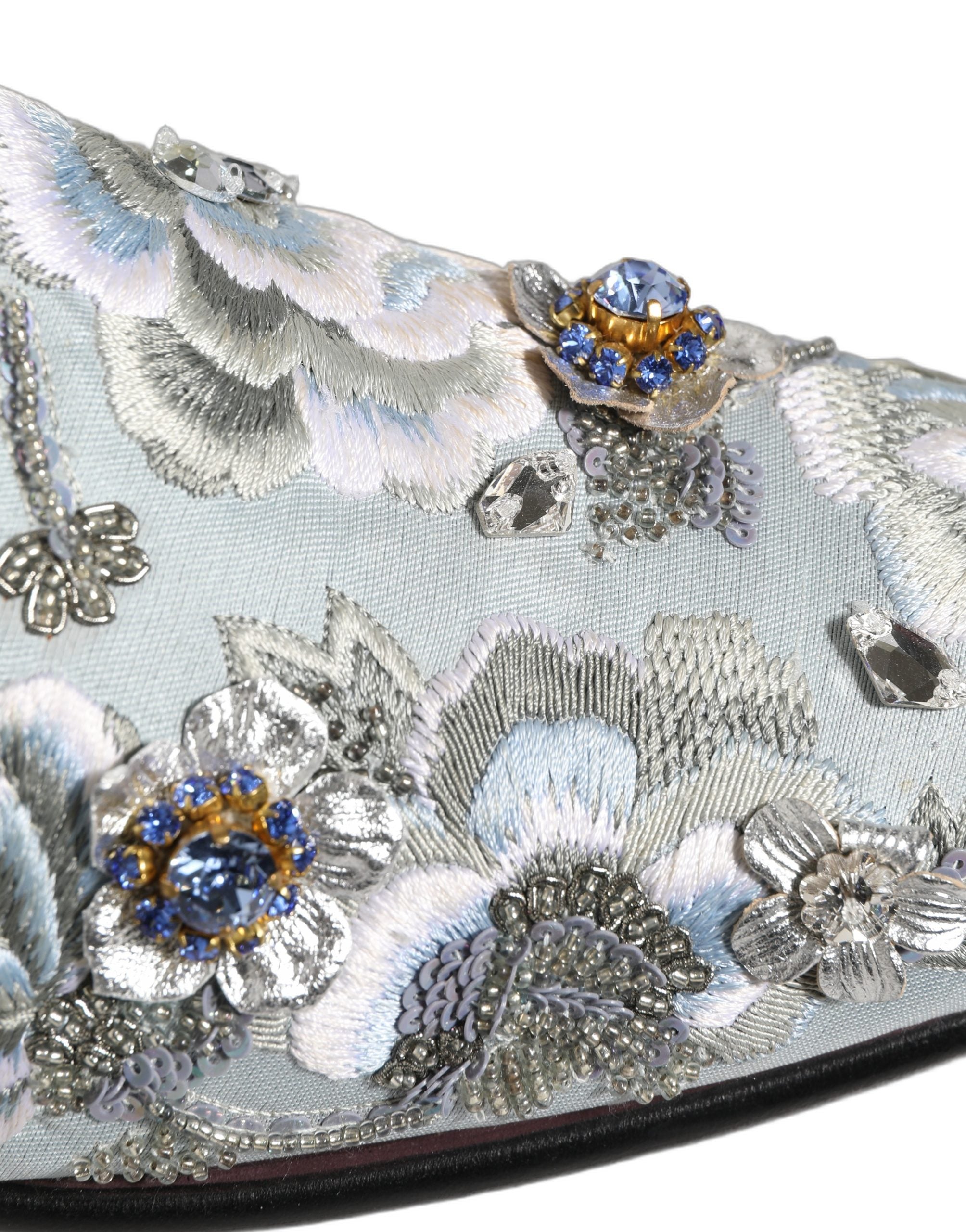 Dolce & Gabbana White Floral Embellished Men Loafers Shoes