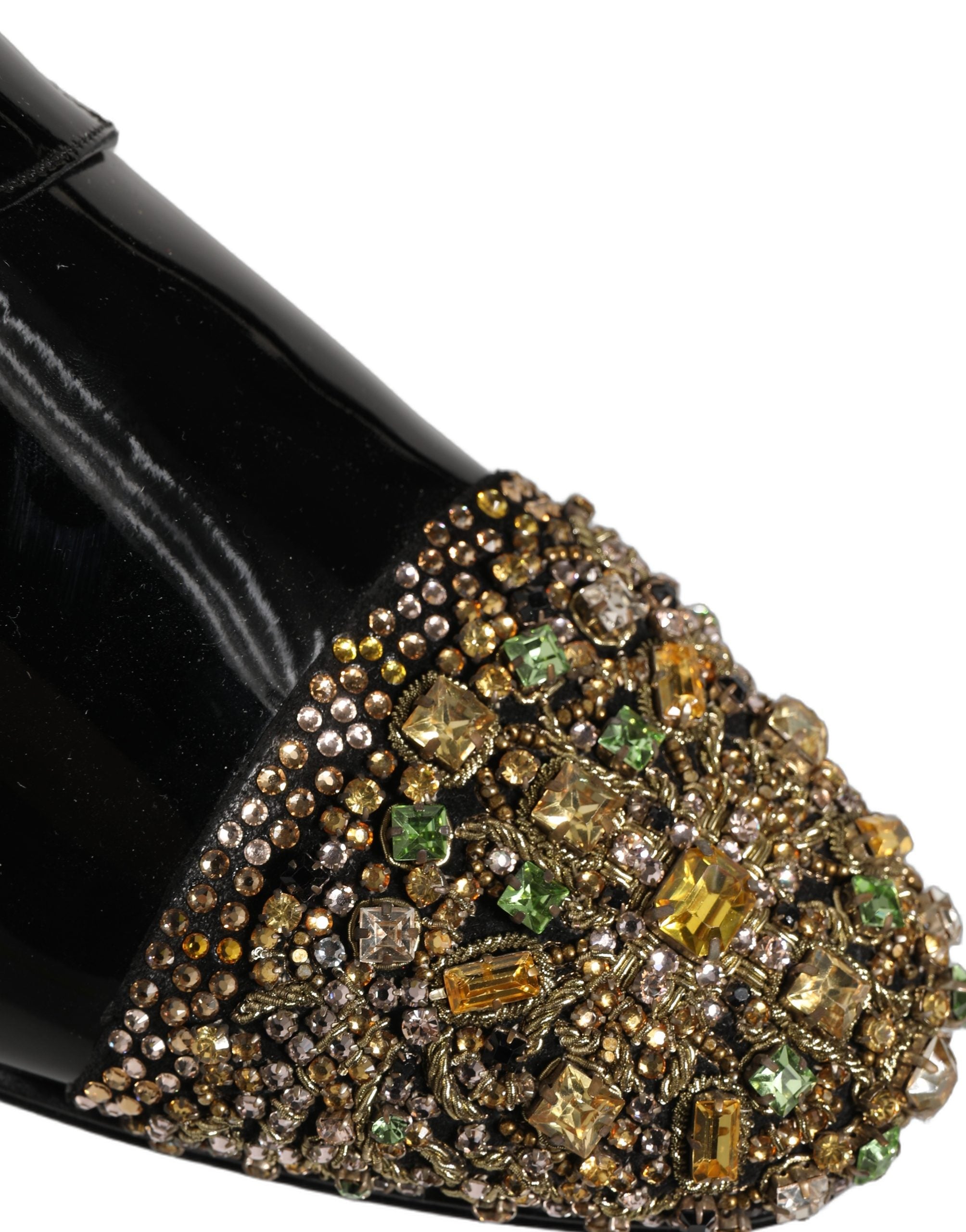 Dolce & Gabbana Black Embellished Men Derby Dress Formal Shoes