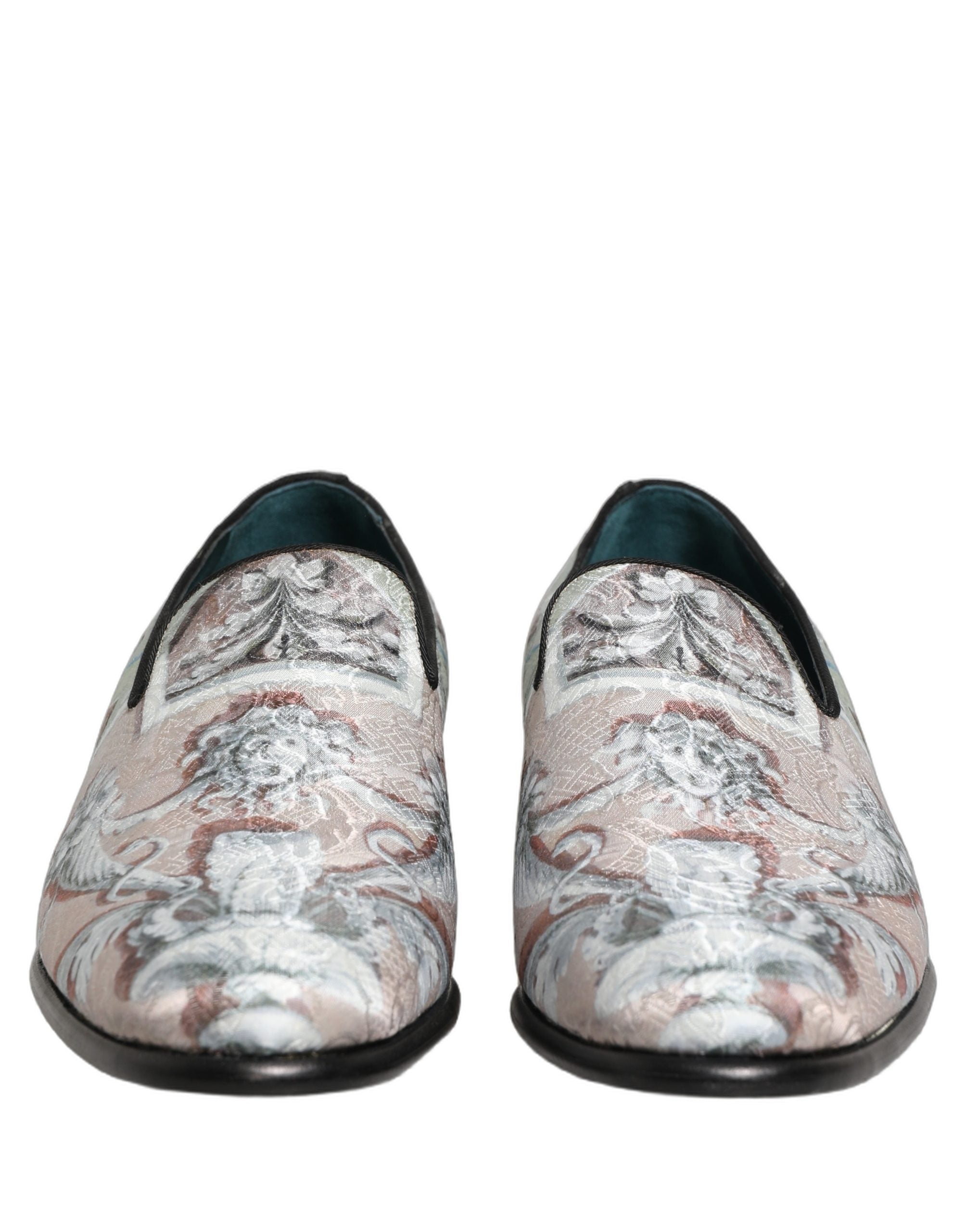 Dolce & Gabbana Multicolor Velvet Baroque Dress Loafers Shoes