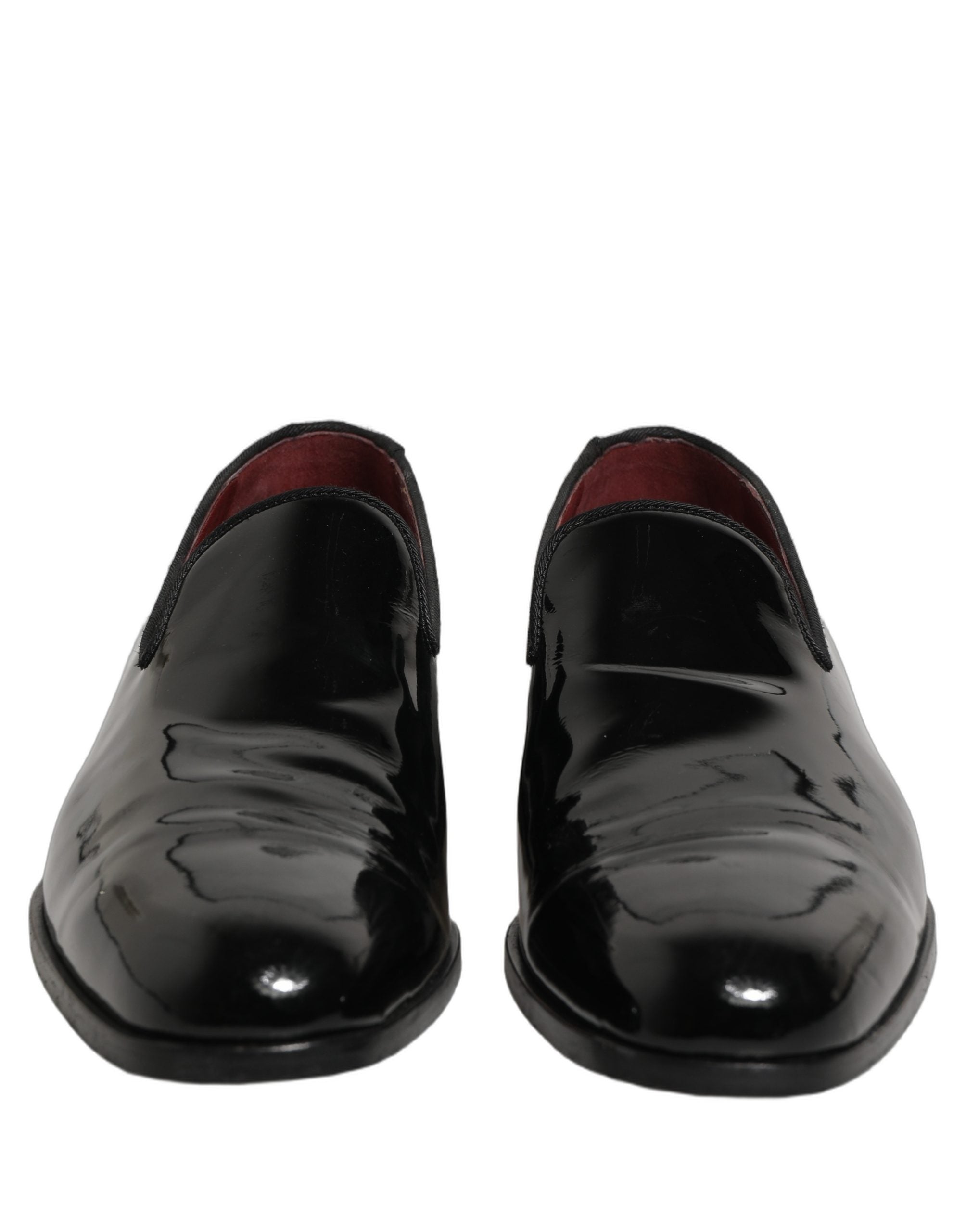 Dolce & Gabbana Black Patent Leather Men Dress Loafers Shoes
