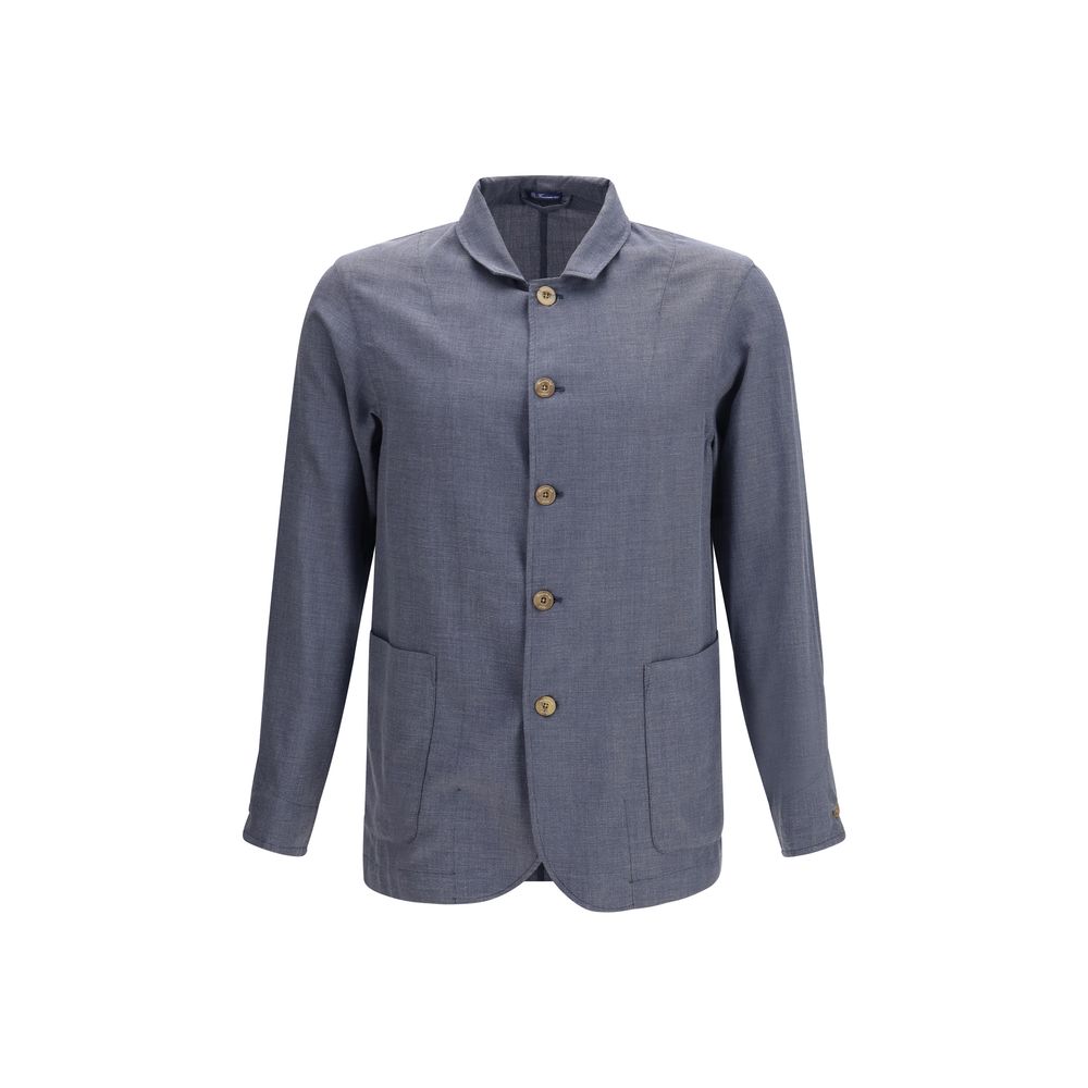Finamore Gray Wool Oves Aries Jacket