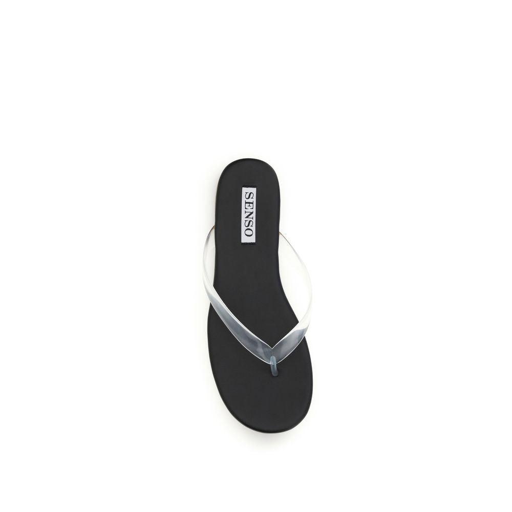 Senso Black Rubber Flip-Flop Sandals
