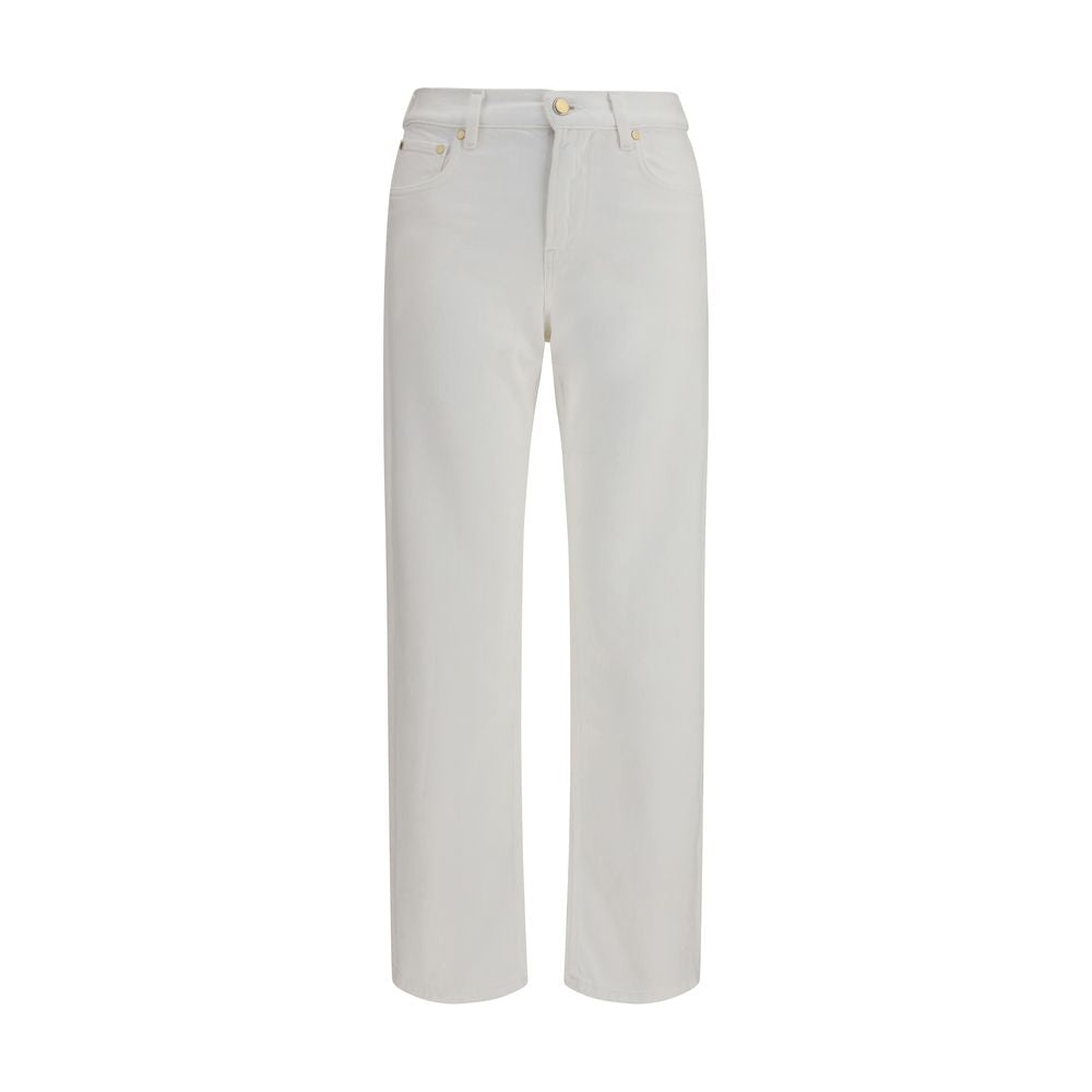 Umit Benan White Cotton Slim Fit Jeans