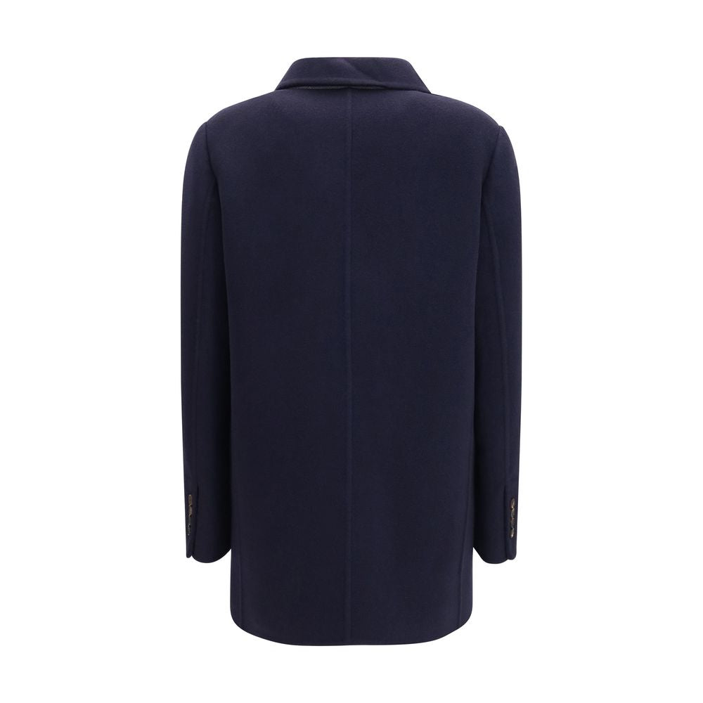 Brunello Cucinelli Blue Wool Oves Aries Full-Length Jacket