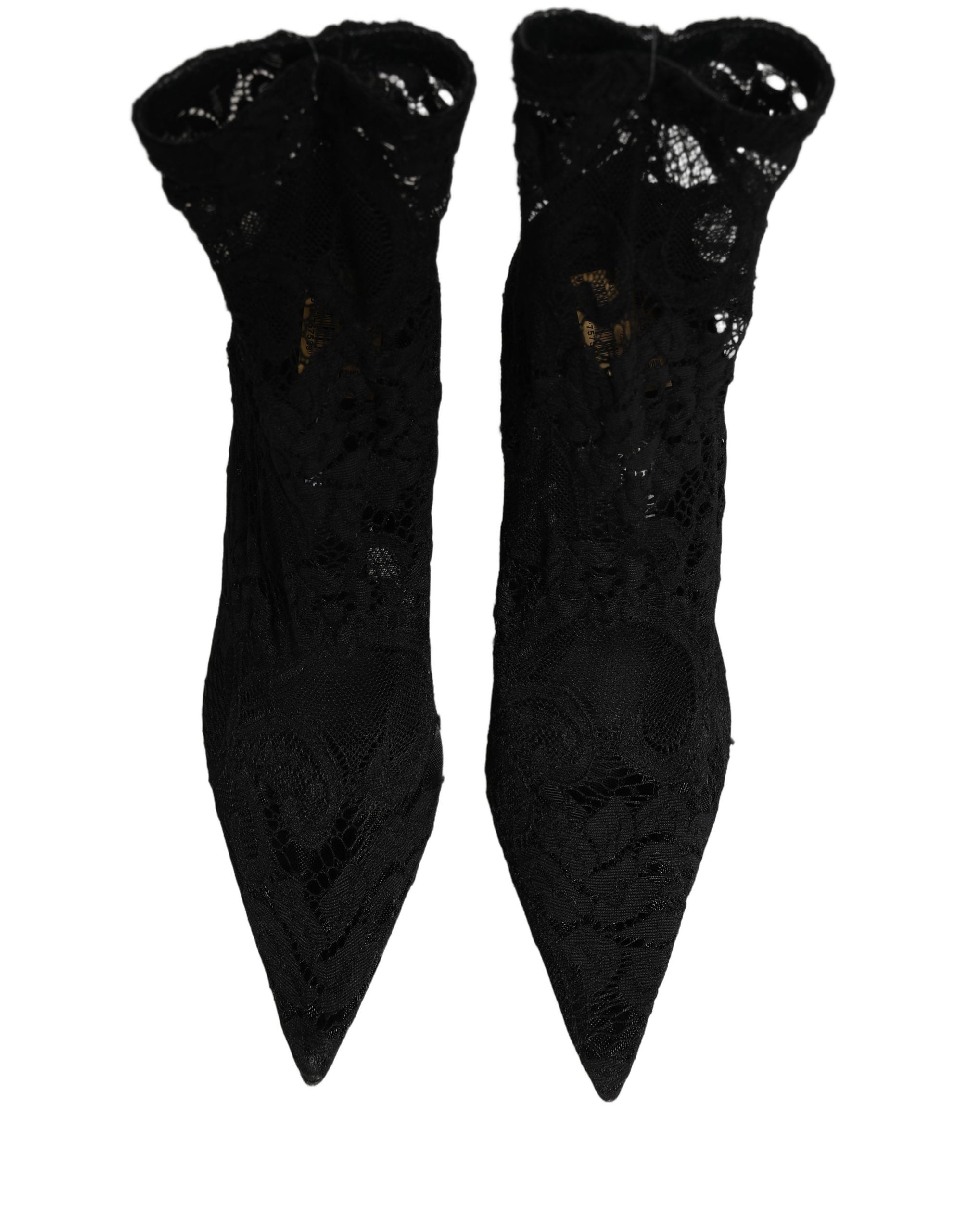 Dolce & Gabbana Black Socks Taormina Lace Pumps Boots Shoes